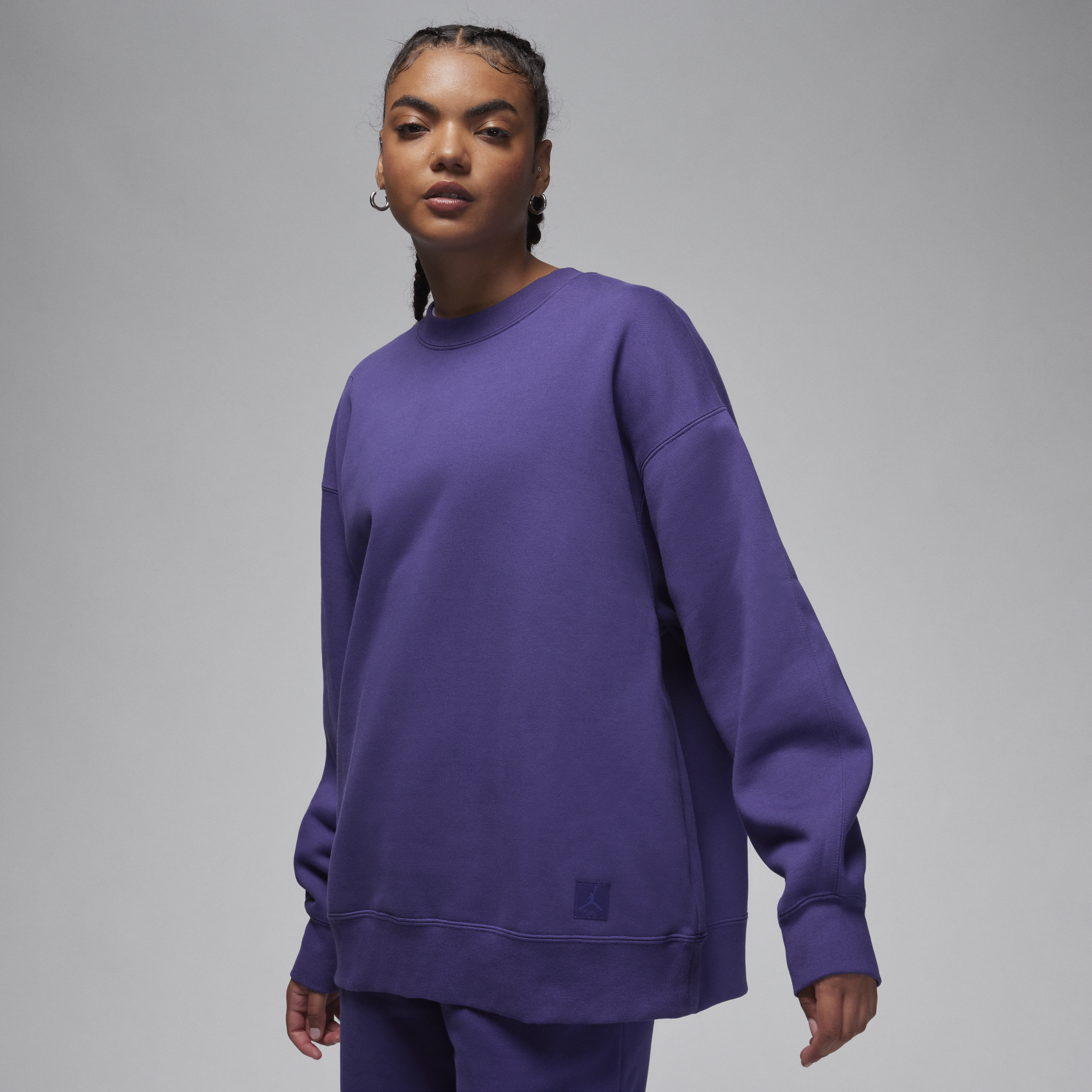 Jordan Flight-sweatshirt i fleece med rund hals til kvinder - lilla
