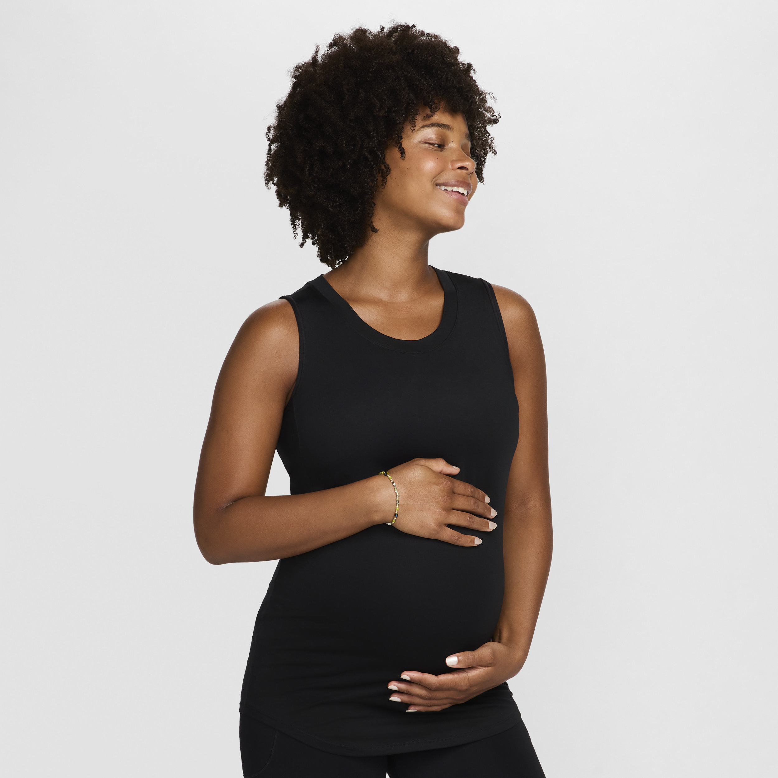 Nike (M) One Camiseta de tirantes de ajuste entallado Dri-FIT (Maternity) - Mujer - Negro