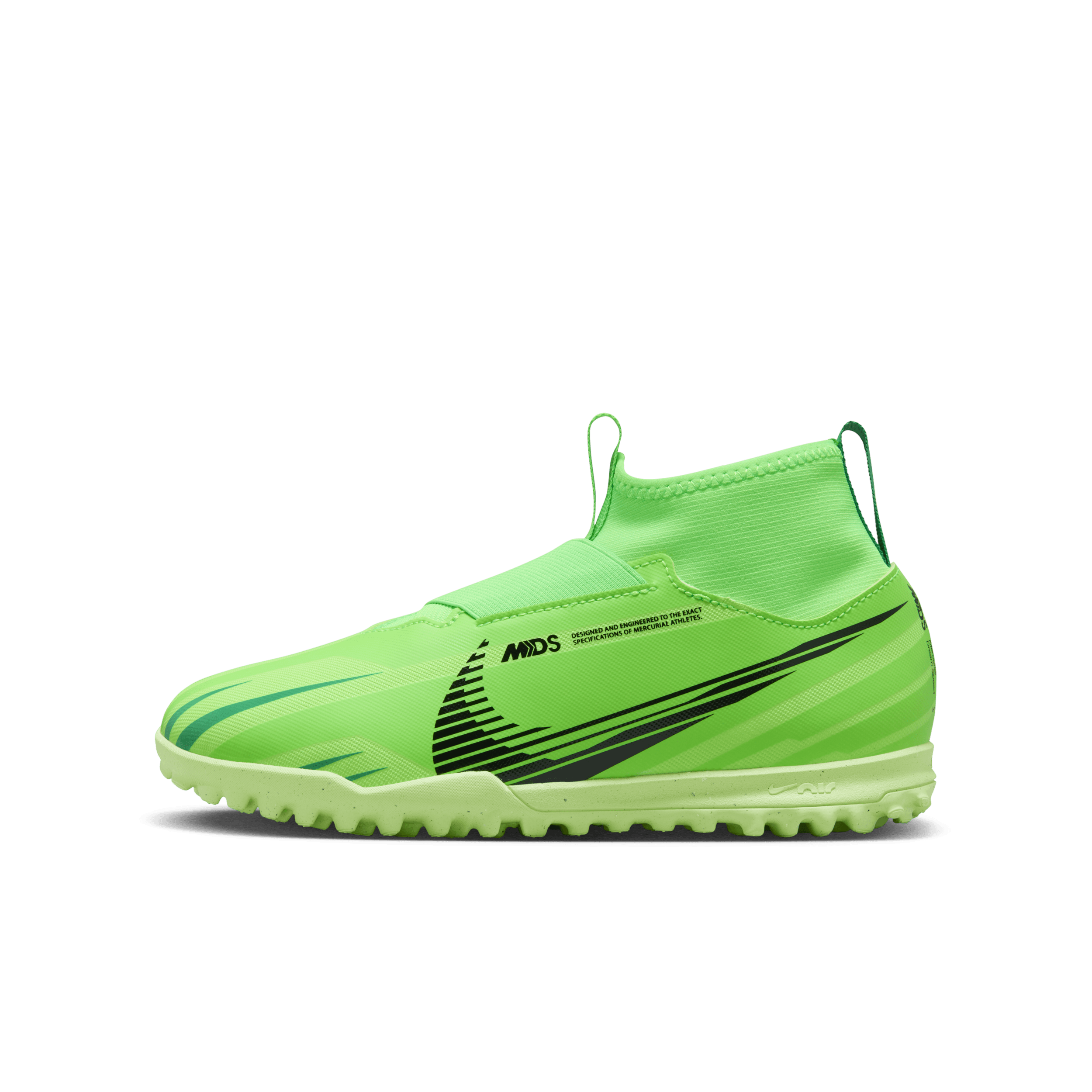 Nike Jr. Superfly 9 Academy Mercurial Dream Speed high-top voetbalschoenen voor kleuters/kids (turf) - Groen