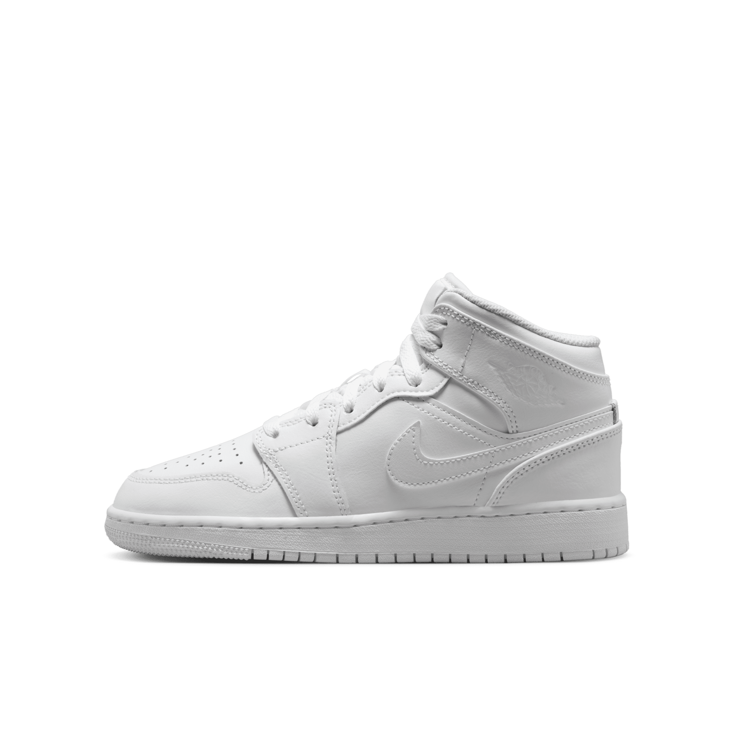 Jordan 1 Mid-sko til større børn - hvid