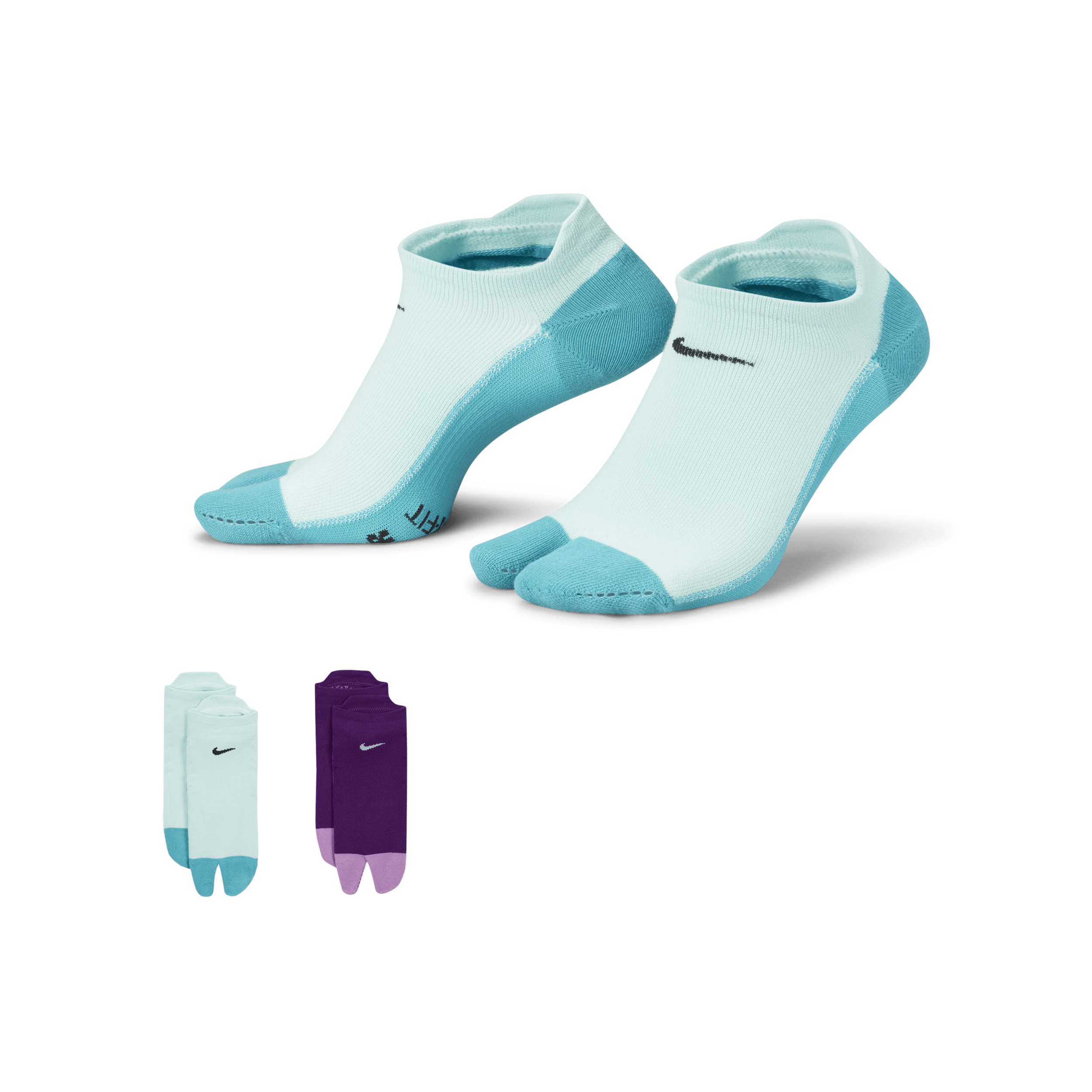 Nike Everyday Plus lichte no-show sokken met gespleten teen (2 paar) - Meerkleurig
