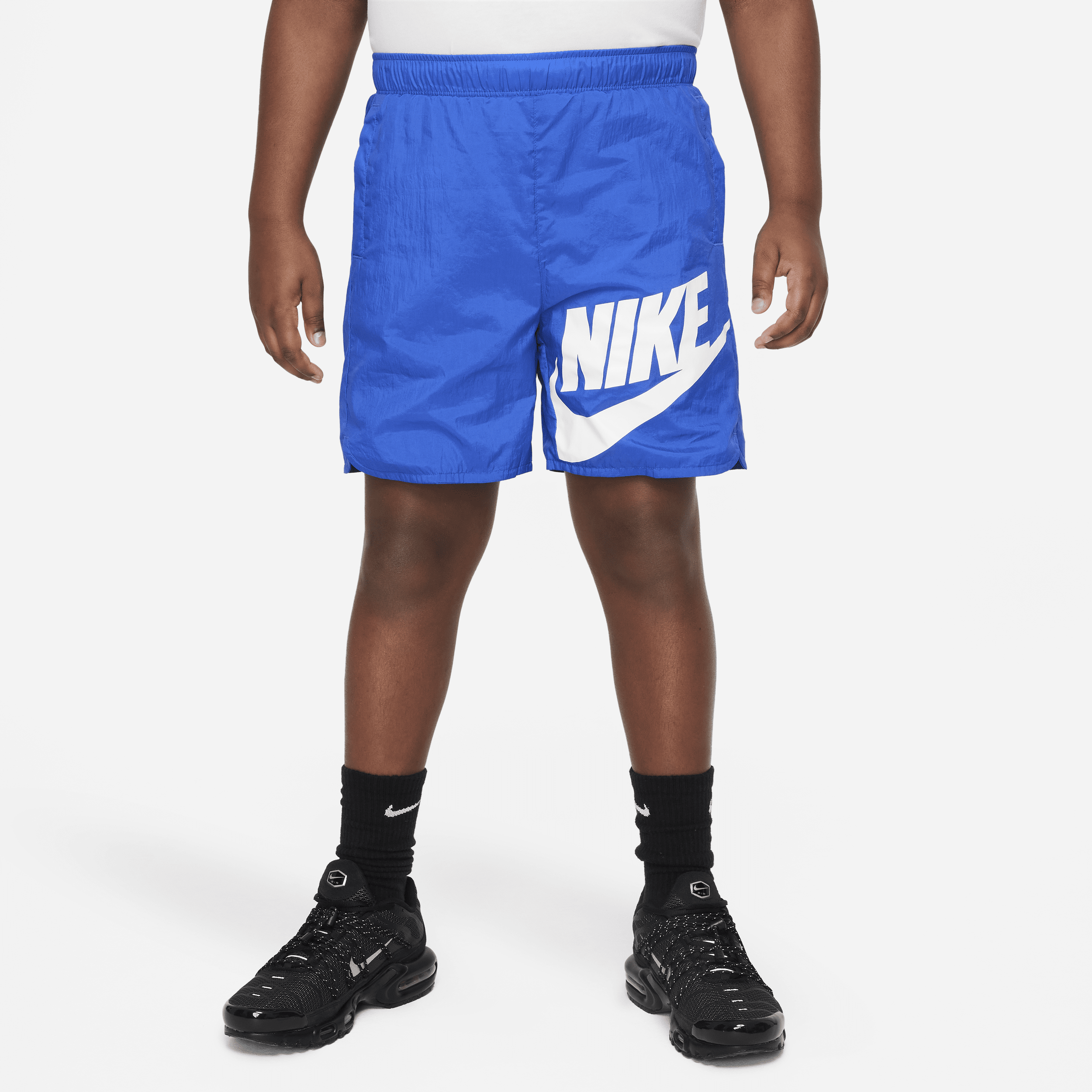 Vævede Nike Sportswear-shorts (udvidet størrelse) til større børn (drenge) - blå