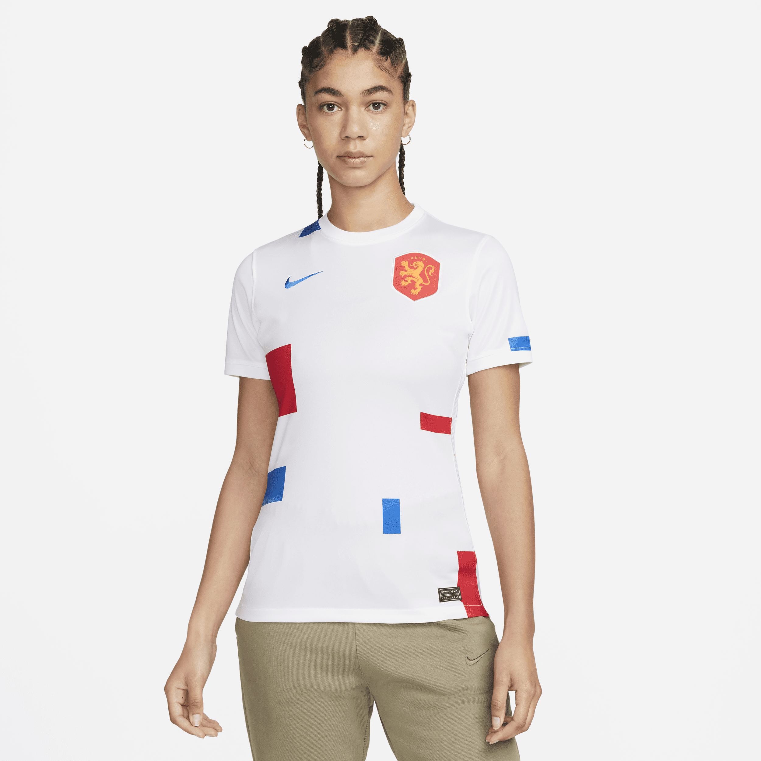 Netherlands 2022 Stadium Away Nike Dri-FIT-fodboldtrøje til kvinder - hvid