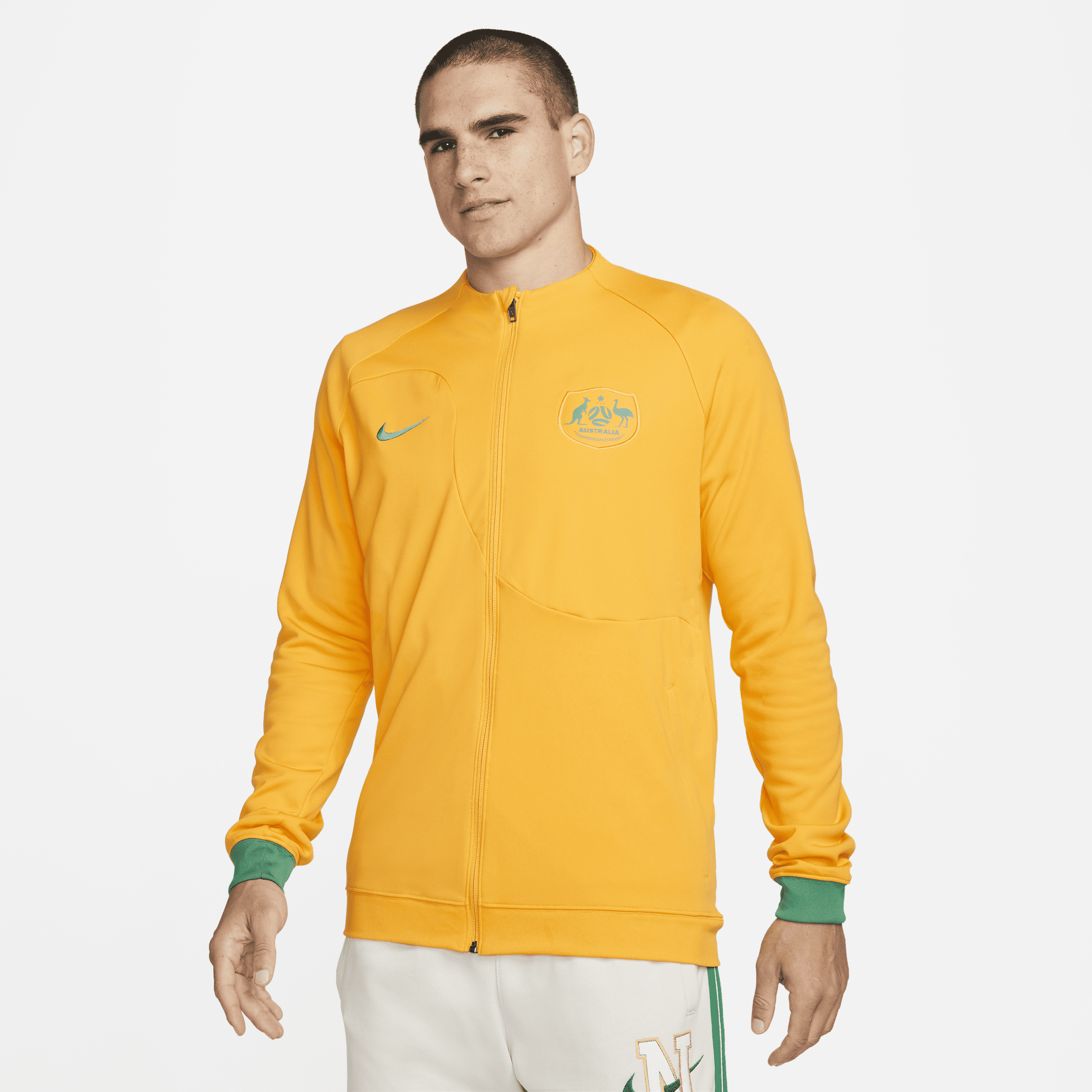 Nike Maskinstrikket Australia Academy Pro-fodboldjakke til mænd - gul