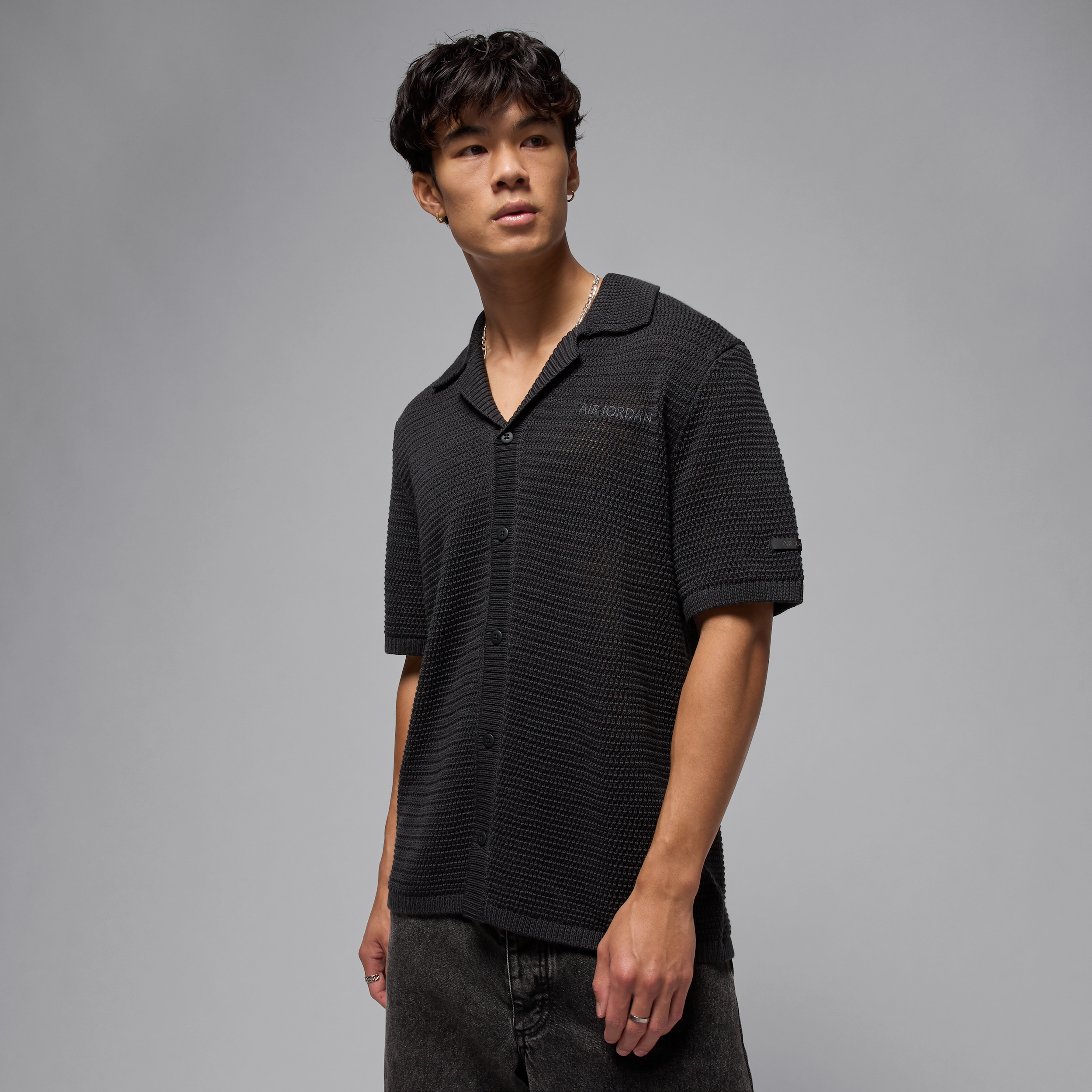 【ナイキ(NIKE)公式ストア】エア ジョーダン メンズ ニット ショートスリーブ トップ HV0079-045 ブラック 【ナイキ(NIKE)公式ストア】エア ジョーダン メンズ ニット ショートスリーブ トップ HV0079-045 ブラック