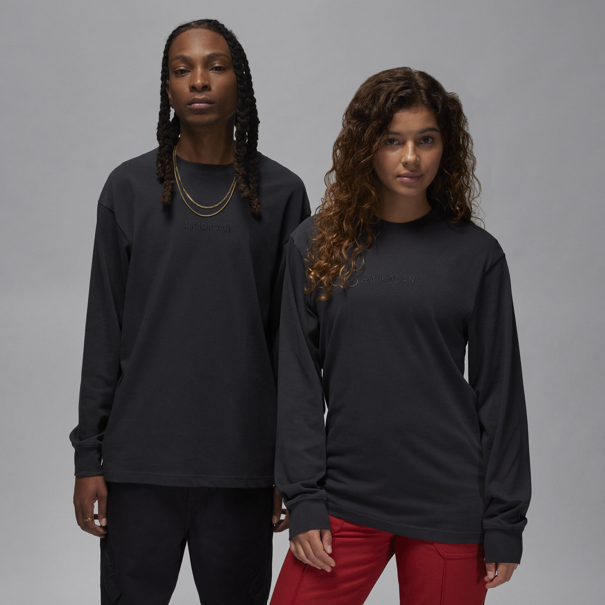 Nike Langærmet Jordan Wordmark-T-shirt til mænd - sort