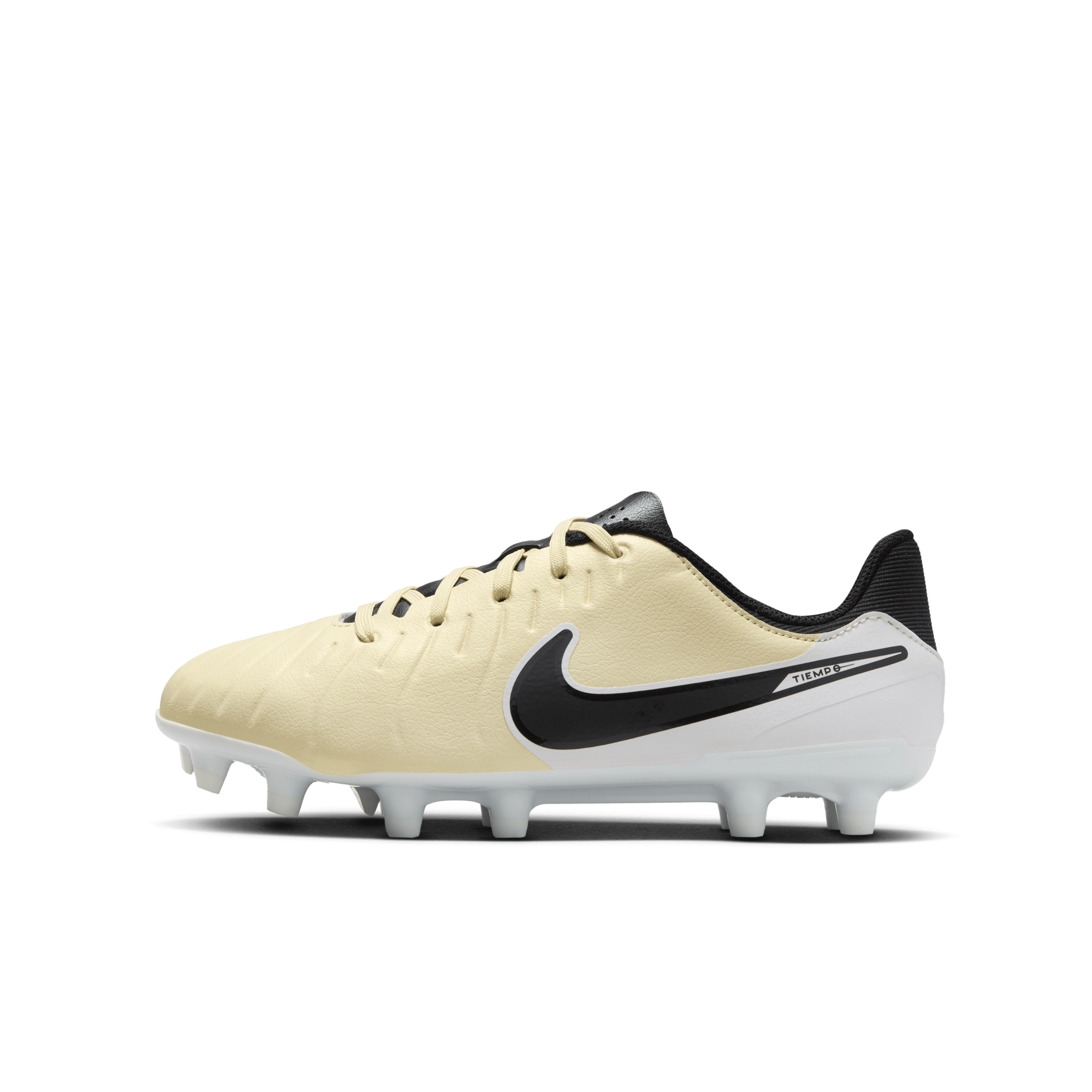 Nike Jr. Tiempo Legend 10 Academy Low top-fodboldstøvler til flere underlag til mindre/større børn - gul