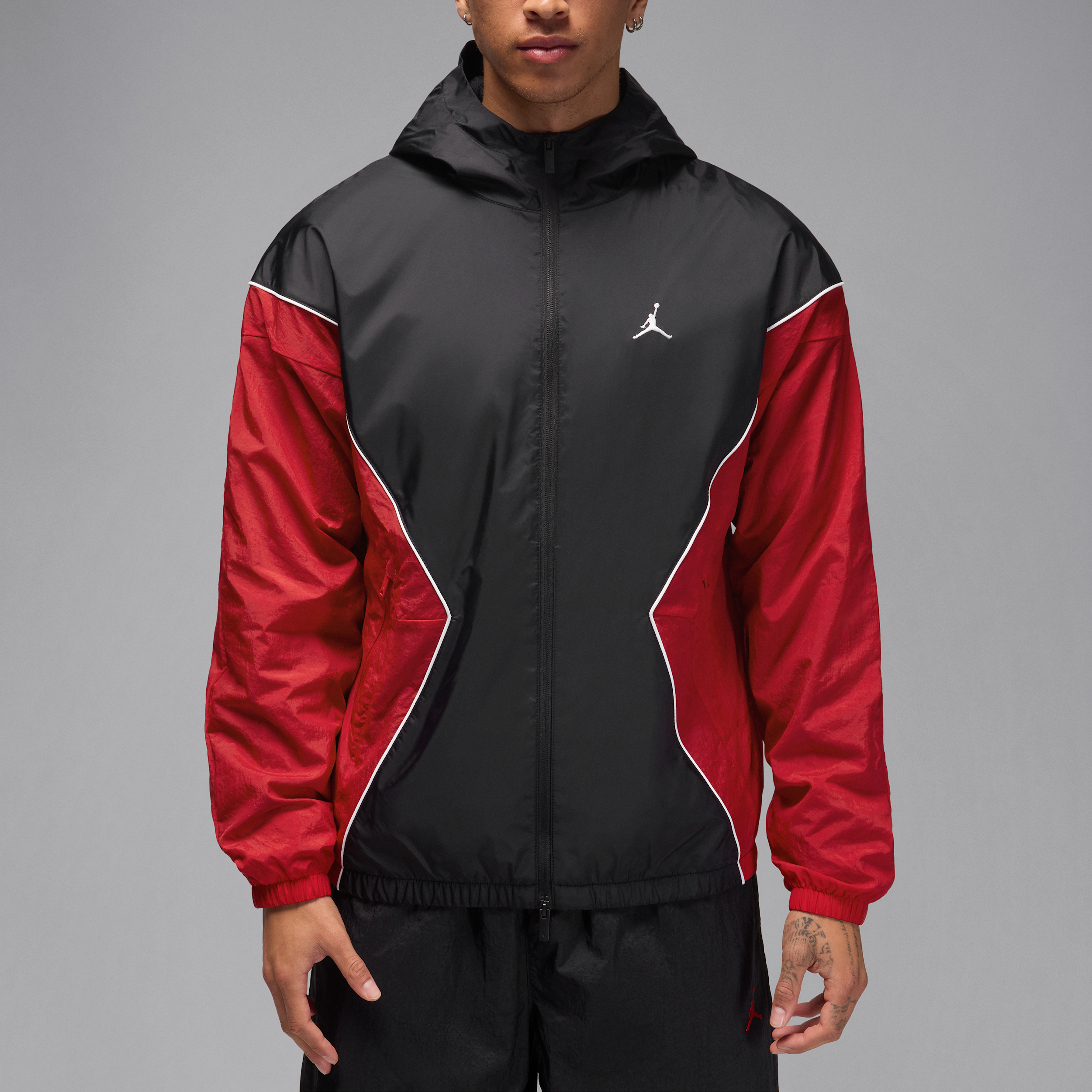 Nike Jordan Brooklyn Men's Hooded Draft Jacket - Black - Nylon