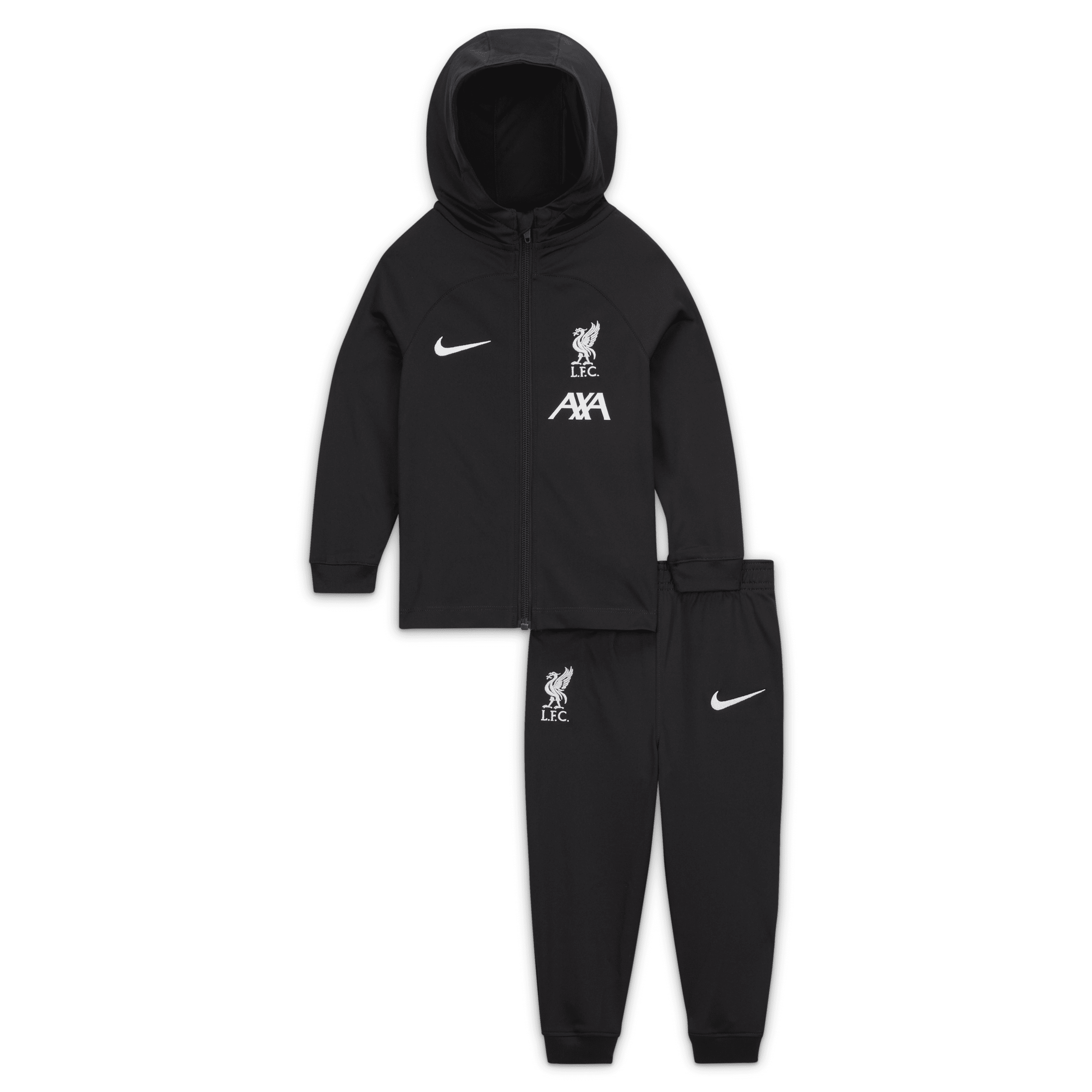 Liverpool FC Strike Nike Dri-FIT trainingspak met capuchon voor baby's/peuters - Zwart