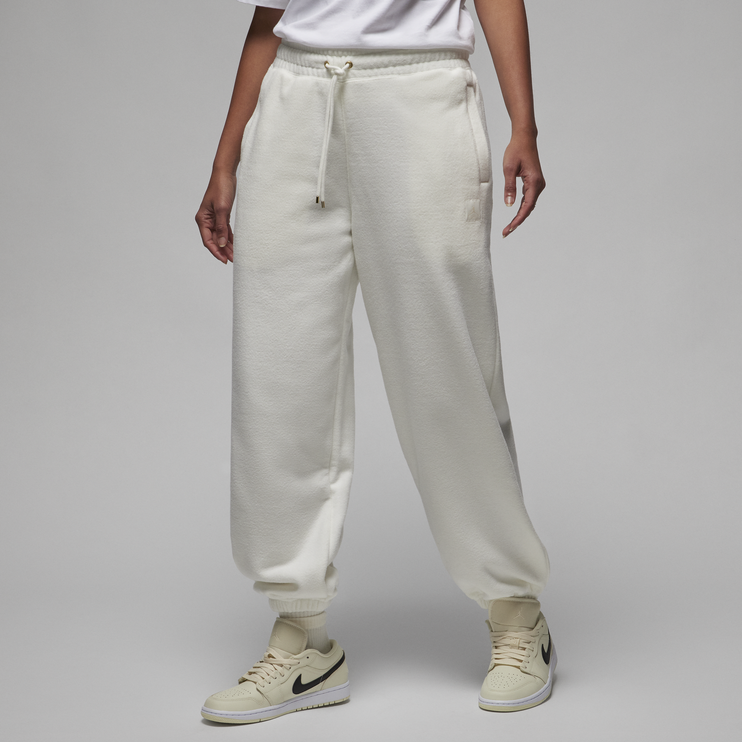 Nike Vinterklare Jordan Flight Fleece-bukser til kvinder - hvid