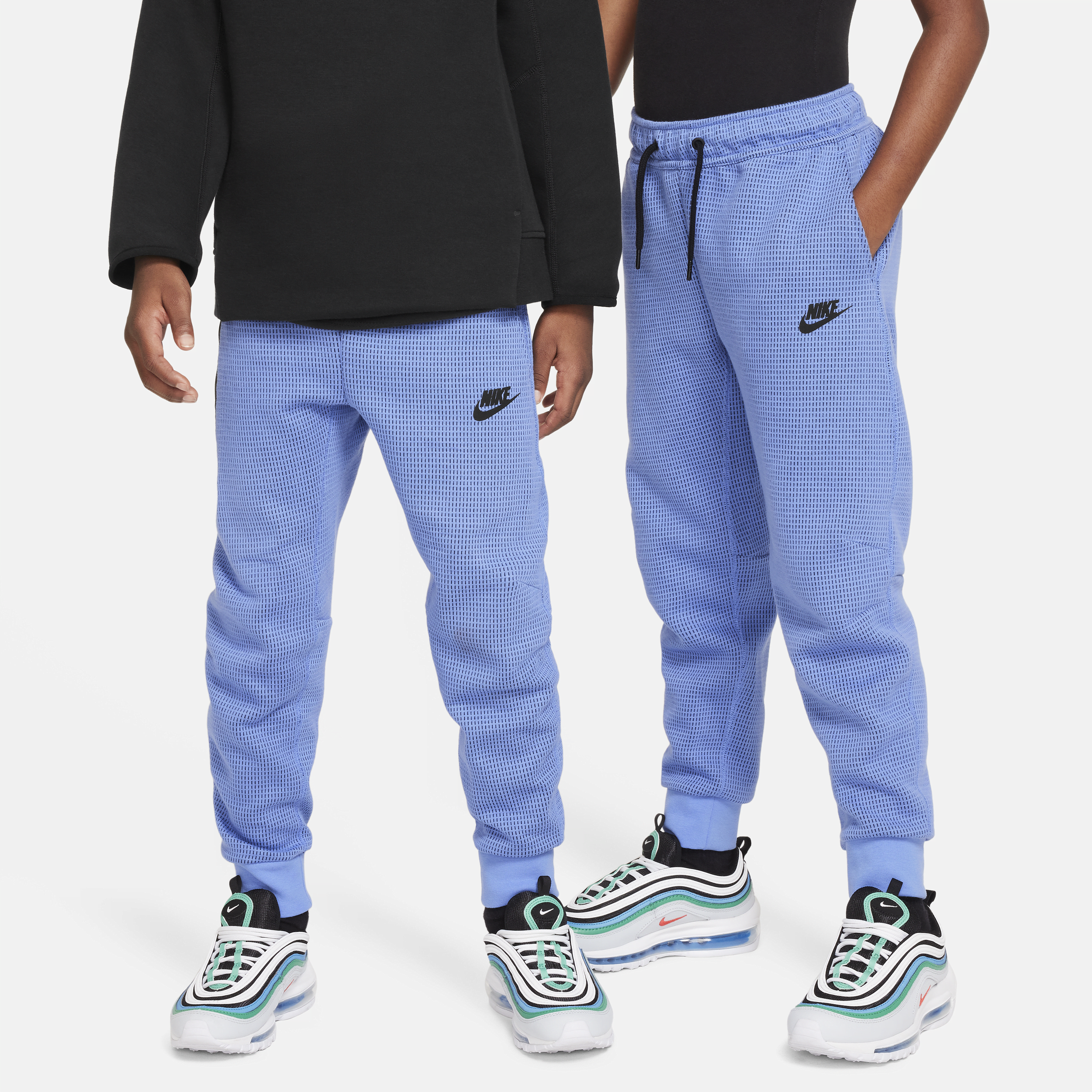 Børstede Nike Sportswear Tech Fleece Winterized-bukser til større børn (drenge) - blå