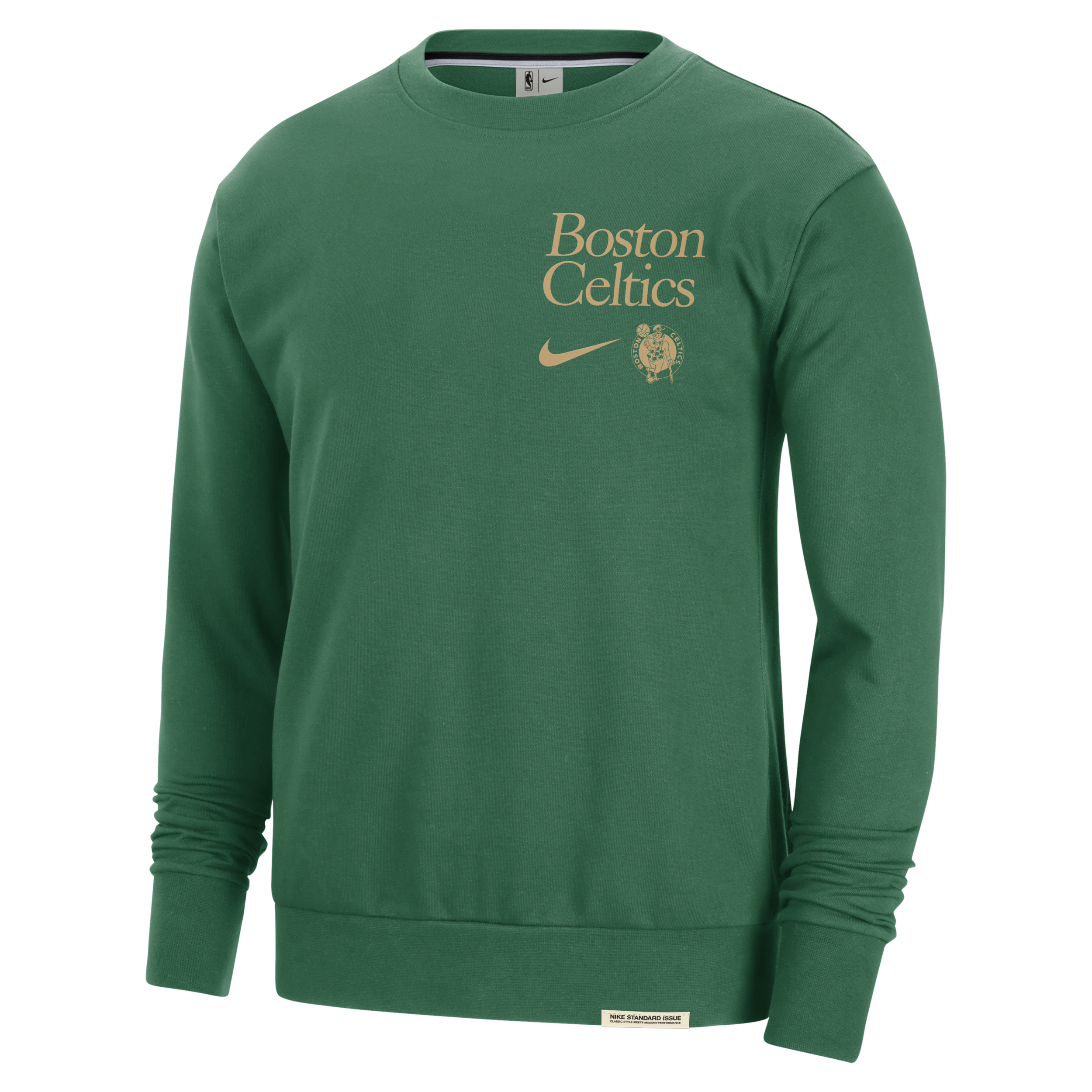 Boston Celtics Standard Issue Nike NBA-sweatshirt met ronde hals en Dri-FIT voor heren - Groen