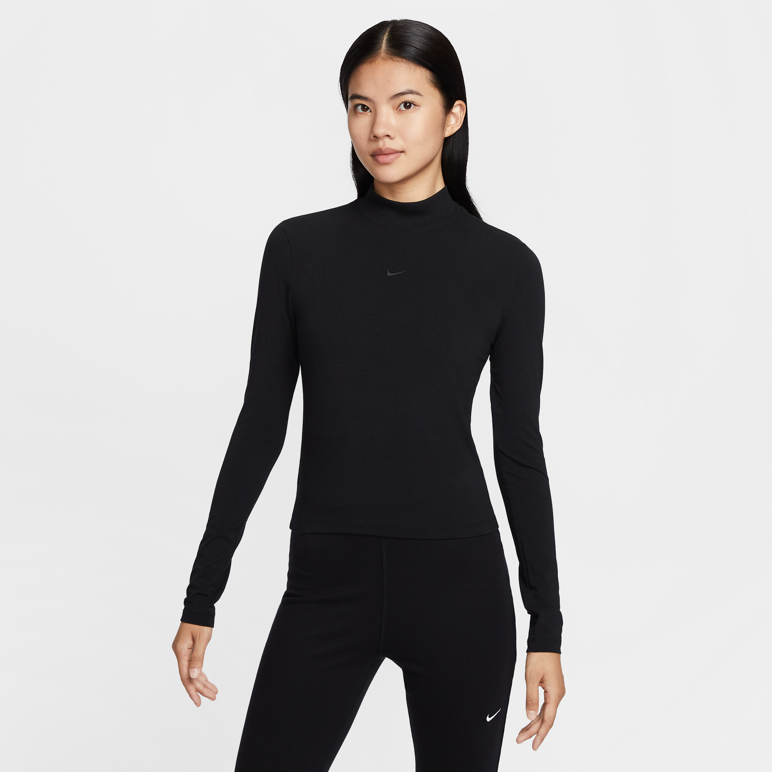 【ナイキ(NIKE)公式ストア】ナイキ スポーツウェア チル ニット ウィメンズ スリム ロングスリーブ モックネック Tシャツ HV5028-010 ブラック 【ナイキ(NIKE)公式ストア】ナイキ スポーツウェア チル ニット ウィメンズ スリム ロングスリーブ モックネック Tシャツ HV5028-010 ブラック
