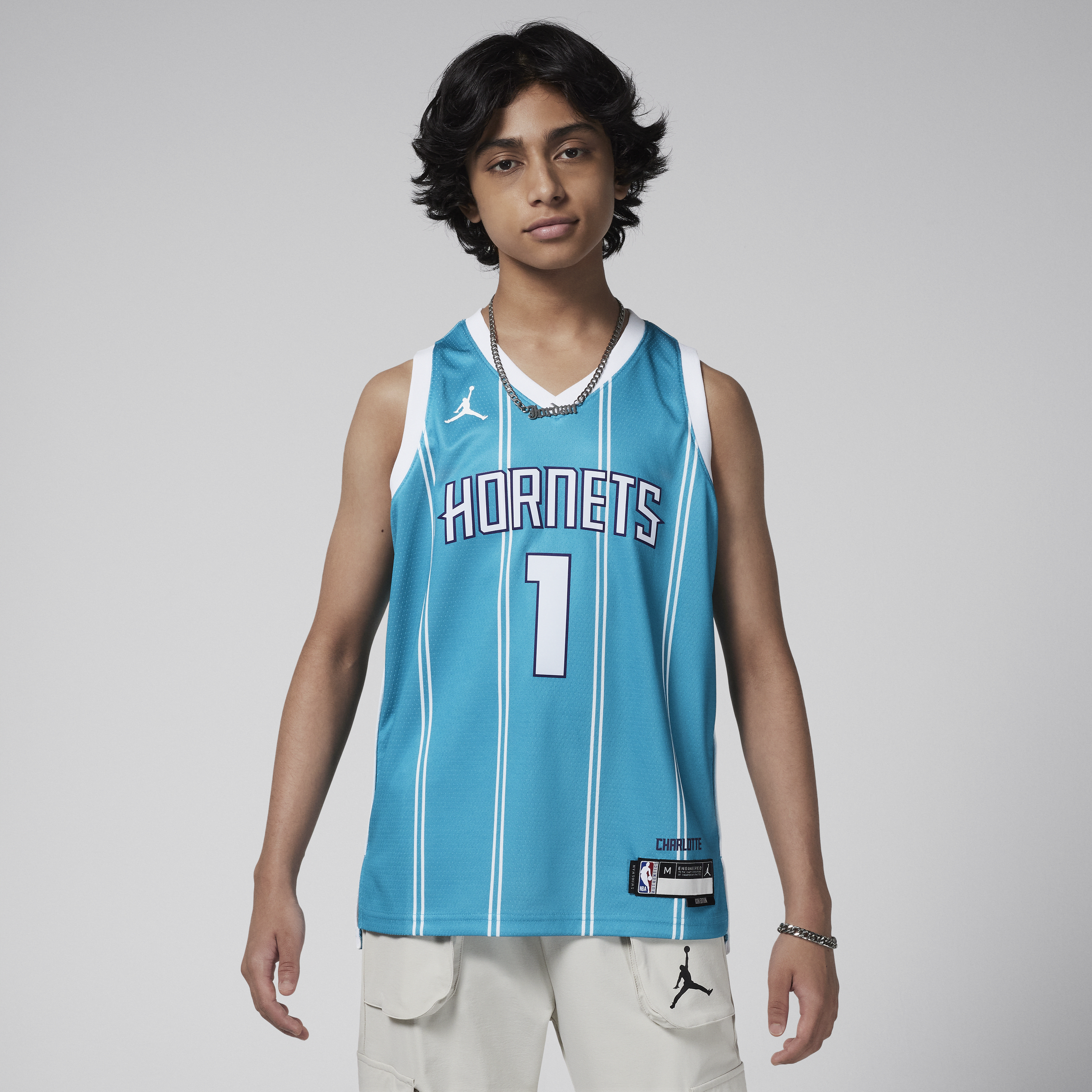 Charlotte Hornets 2023/24 Icon Edition Swingman Nike Dri-FIT NBA-jersey voor jongens - Blauw
