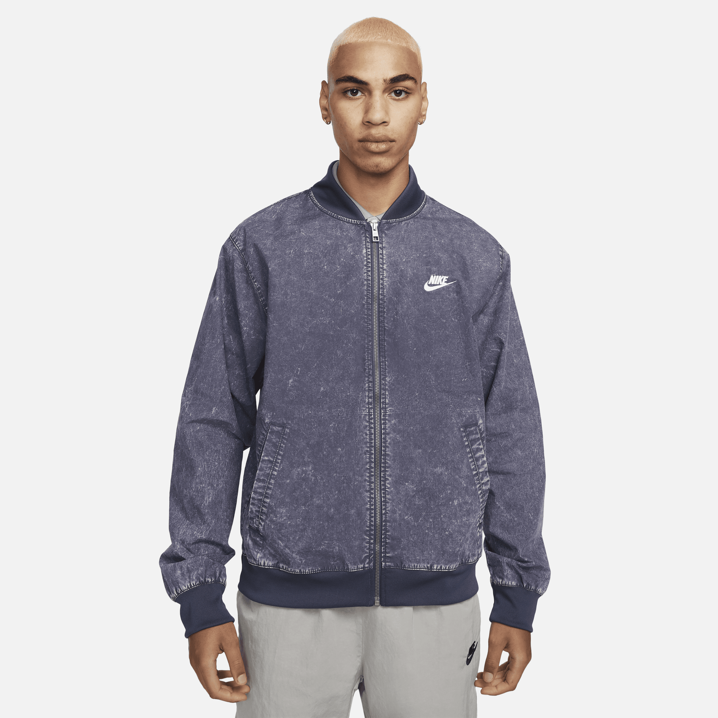 Nike Sportswear Club+ Men's Unlined Woven Bomber Jacket - Blue 