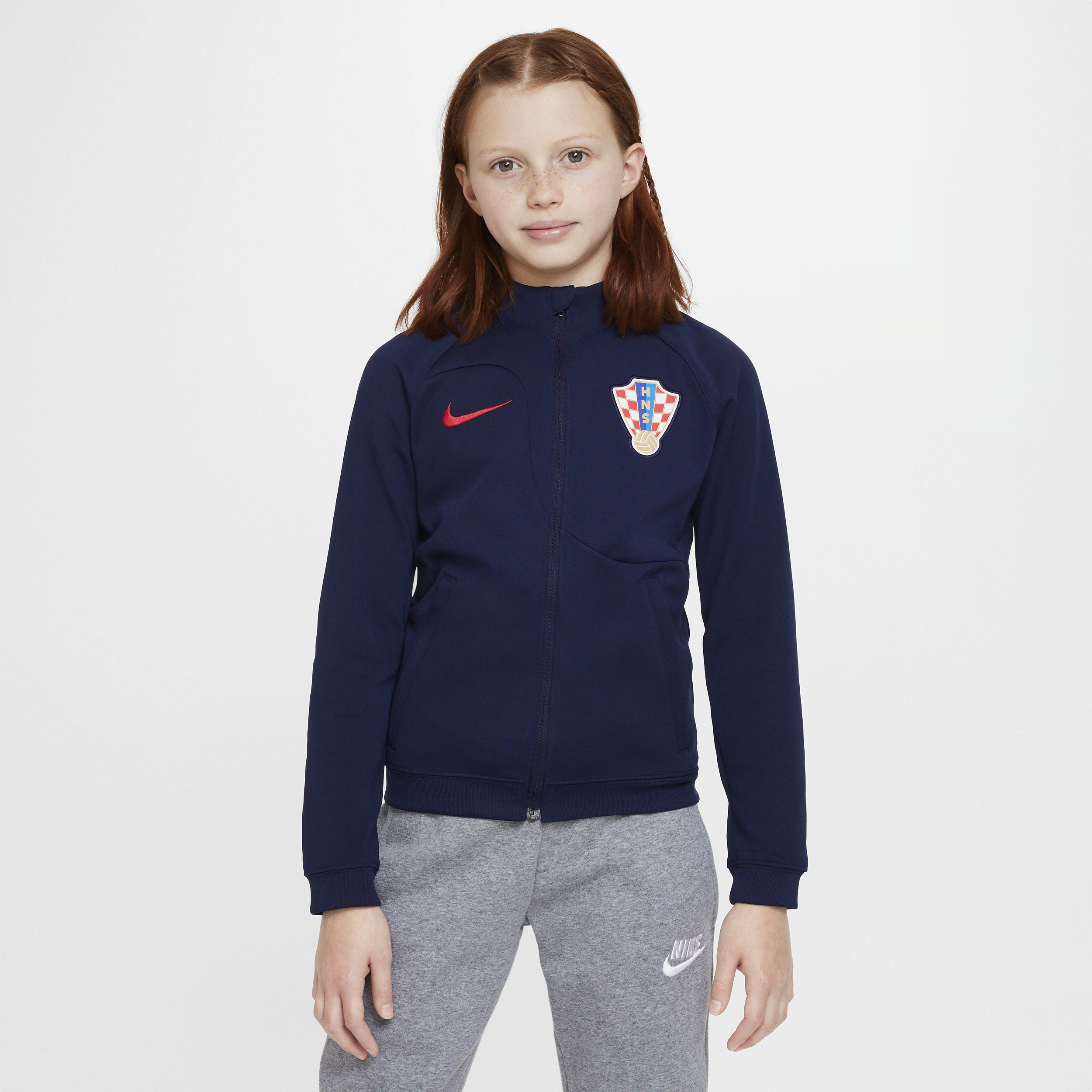 Nike Croatia Academy Pro-fodboldjakke til større børn - blå