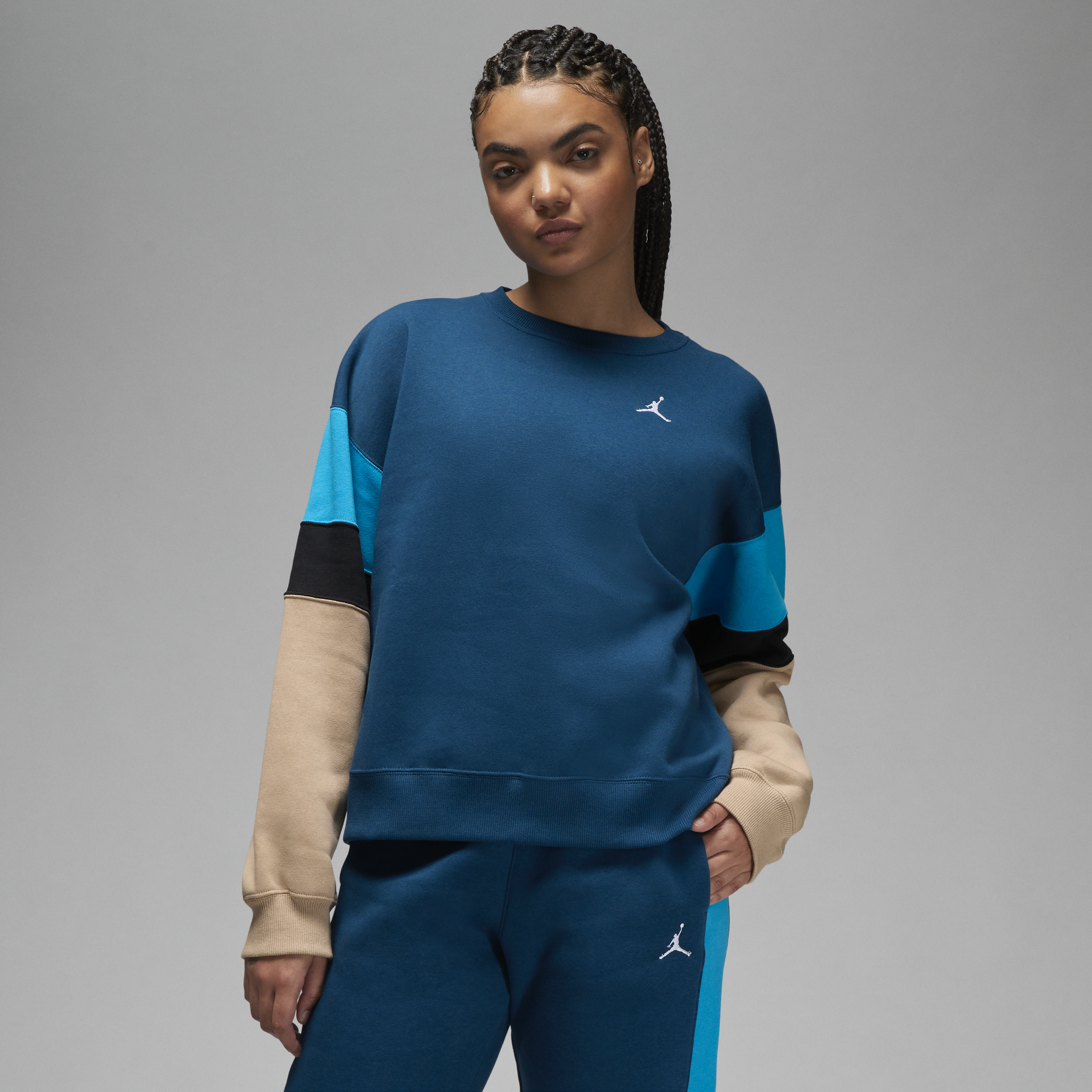 【ナイキ(NIKE)公式ストア】ジョーダン ブルックリン フリース ウィメンズ クルーネック スウェットシャツ FB5175-427 ブルー 【ナイキ(NIKE)公式ストア】ジョーダン ブルックリン フリース ウィメンズ クルーネック スウェットシャツ FB5175-427 ブルー