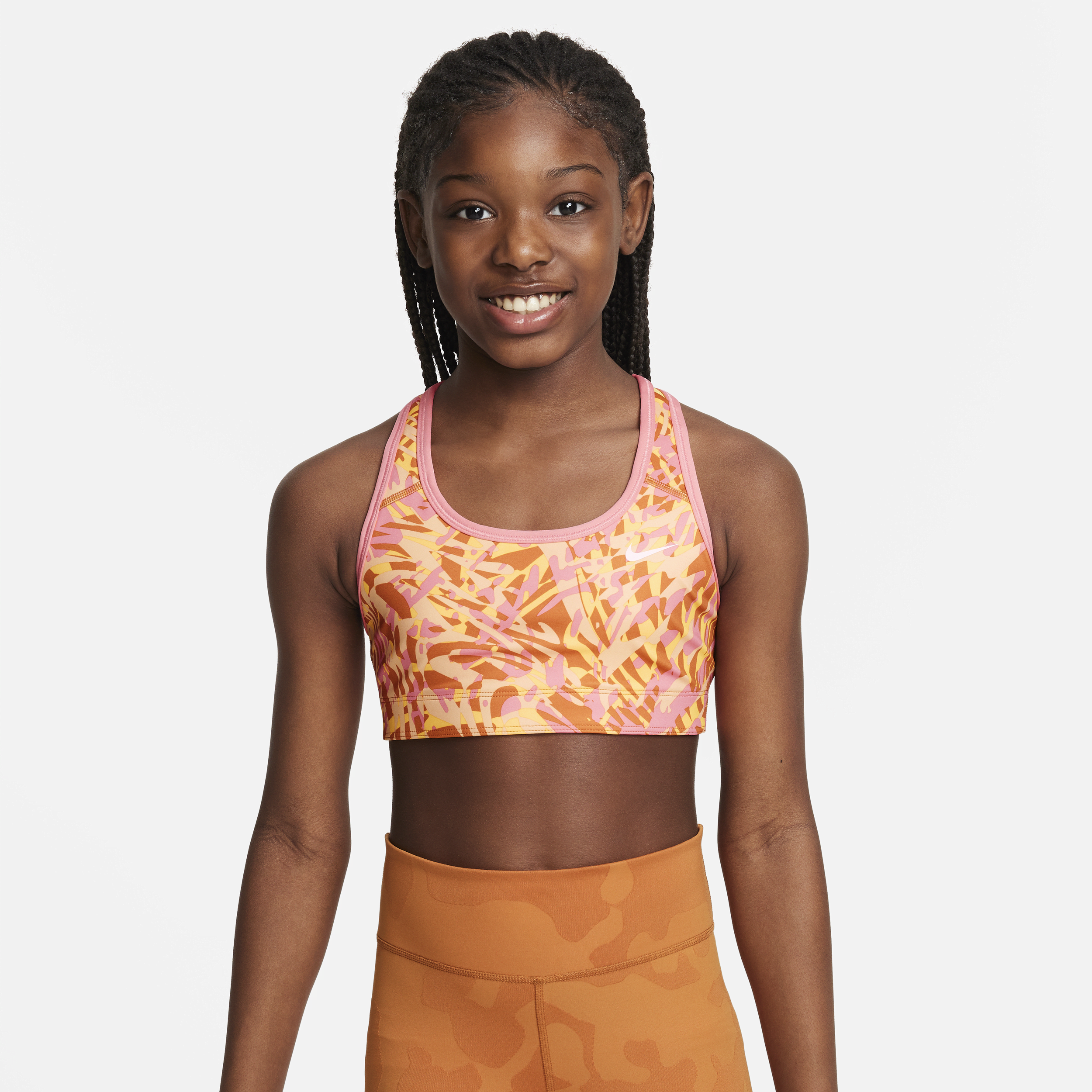 Nike Swoosh Omkeerbare sport-bh voor meisjes - Roze