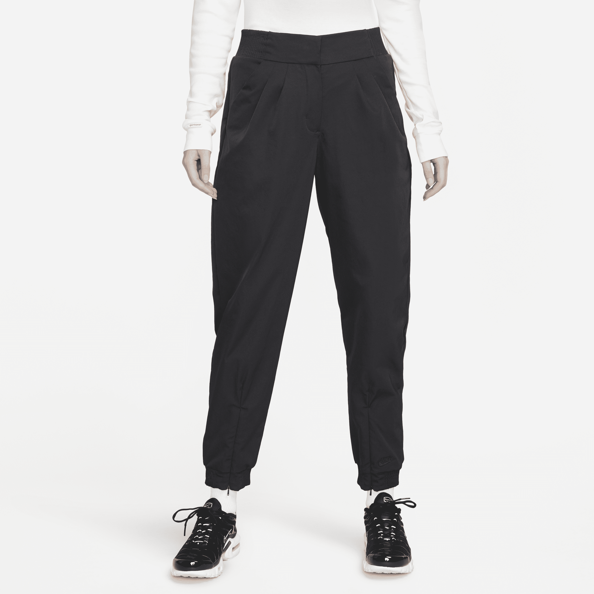 Nike Sportswear Dri-FIT Tech Pack-bukser med høj talje til kvinder - sort