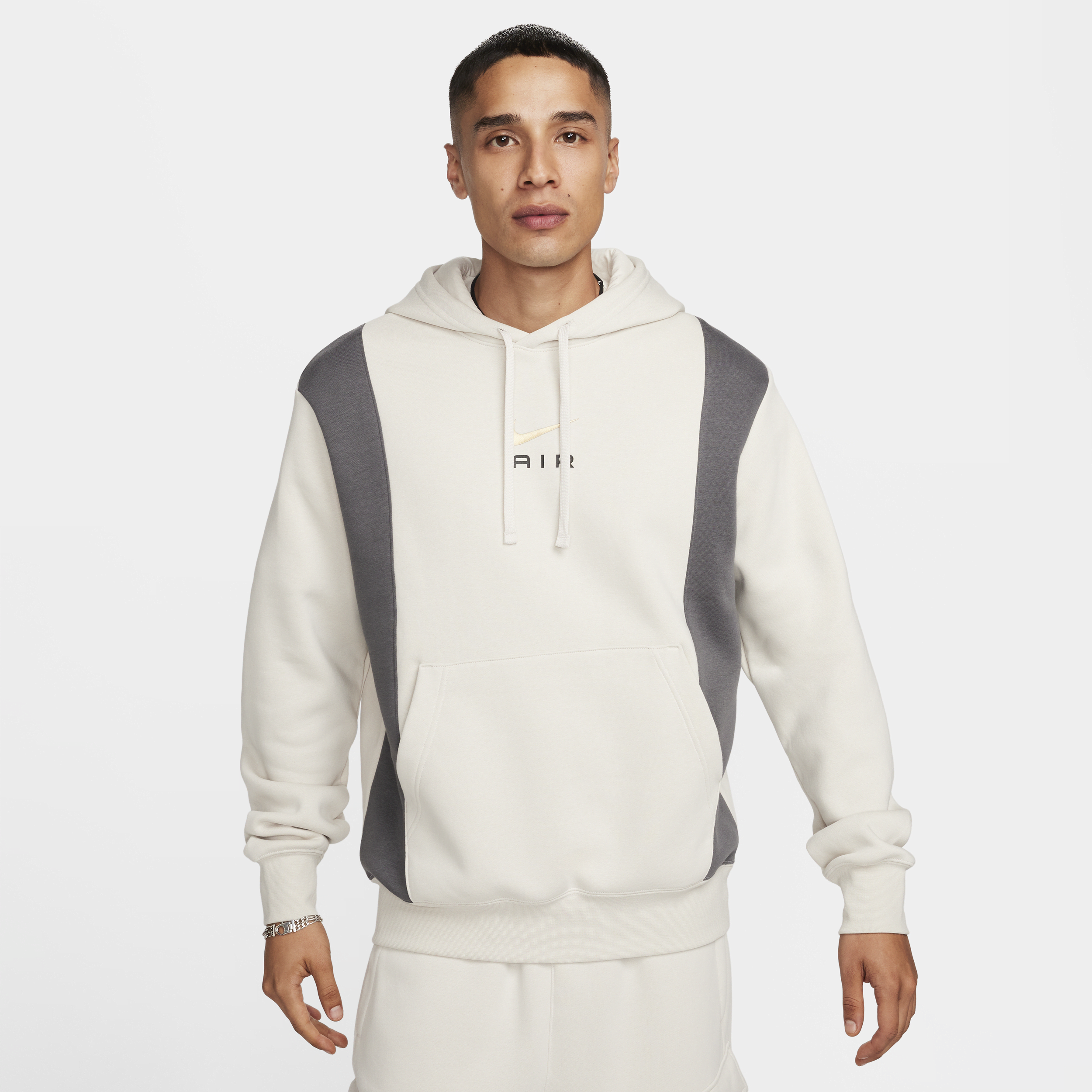 Felpa pullover in fleece con cappuccio Nike Air – Uomo - Marrone
