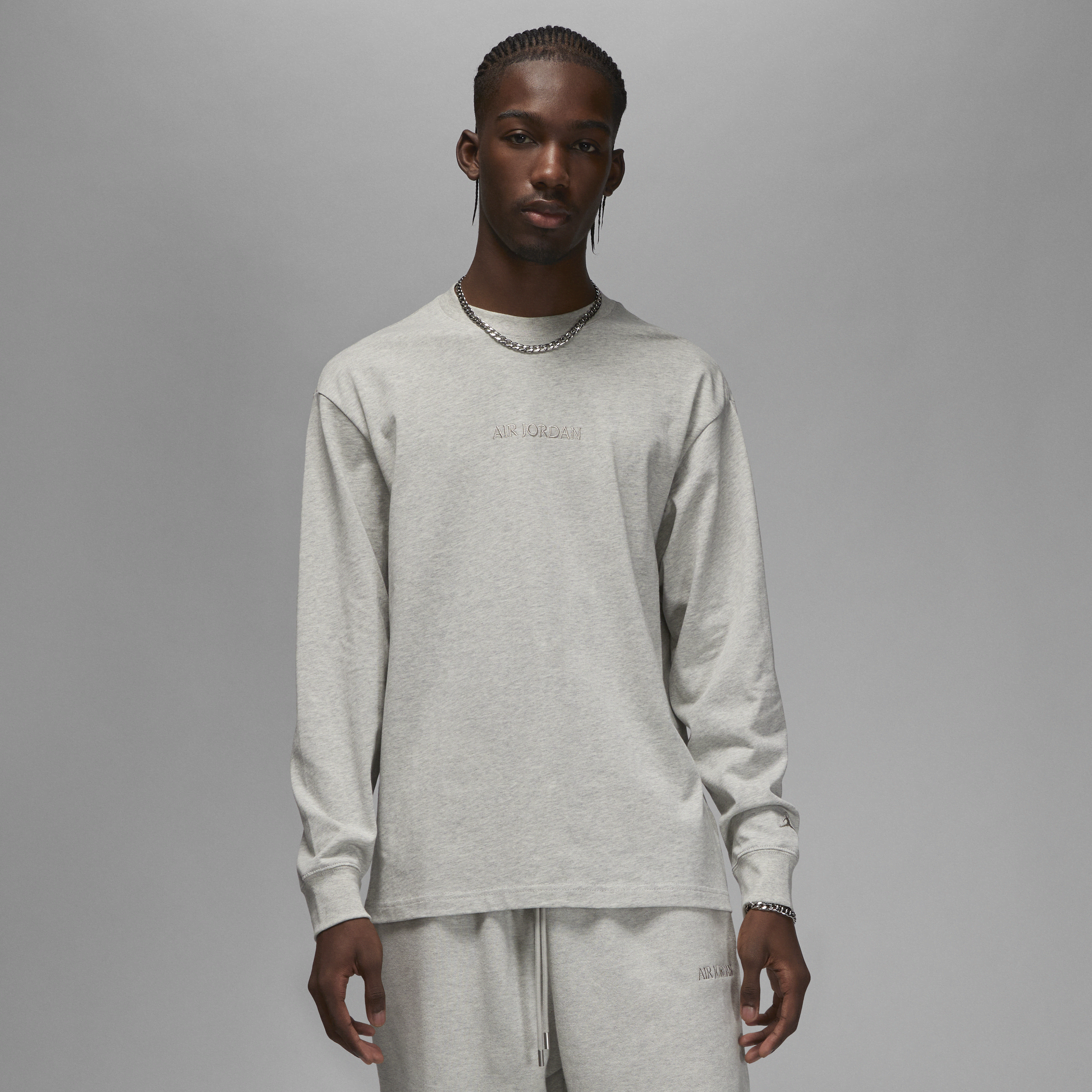 Nike Langærmet Jordan Wordmark-T-shirt til mænd - grå