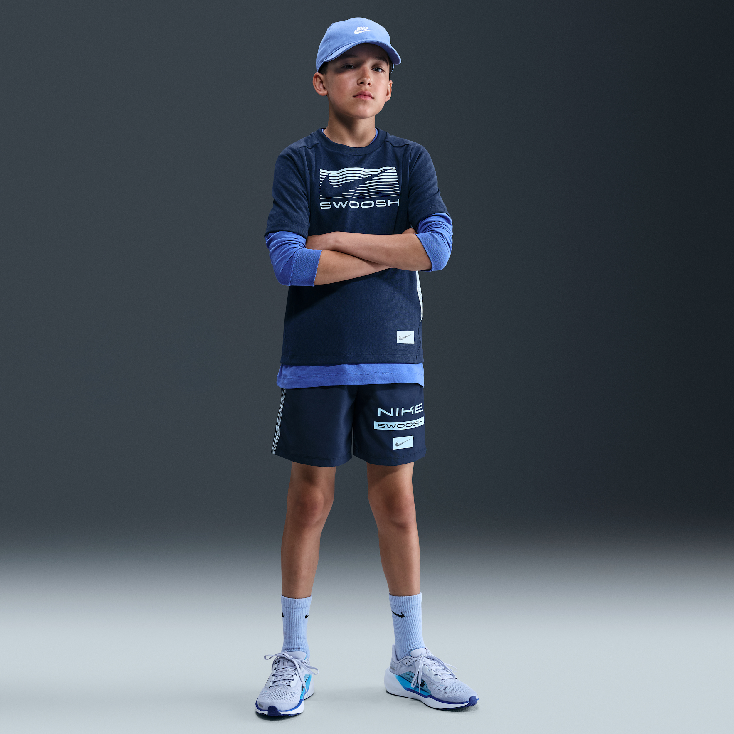 Shorts in tessuto Dri-FIT Nike Multi – Ragazzo - Blu