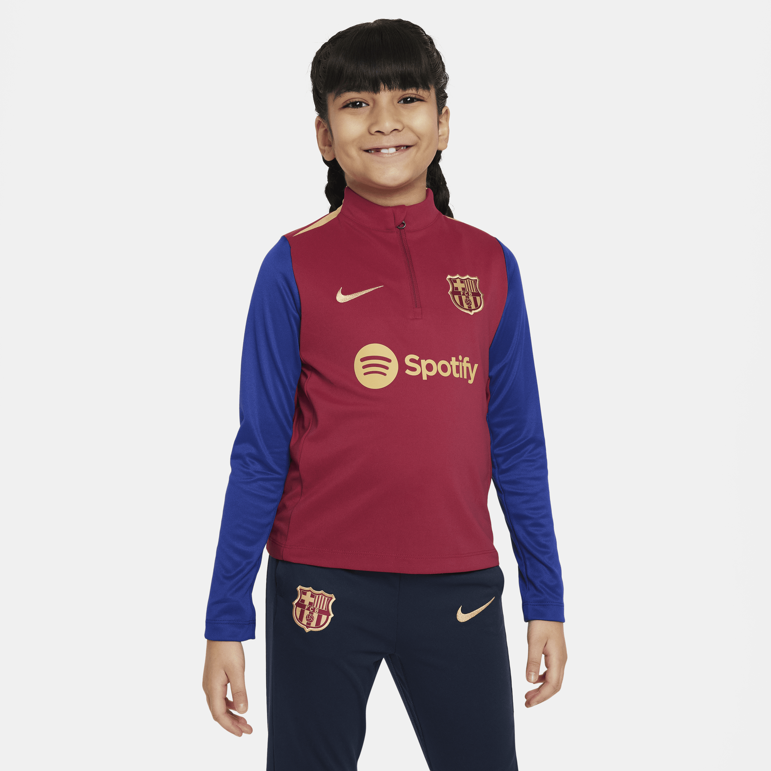 FC Barcelona Academy Pro Nike Dri-FIT-fodboldtræningstrøje til mindre børn - rød