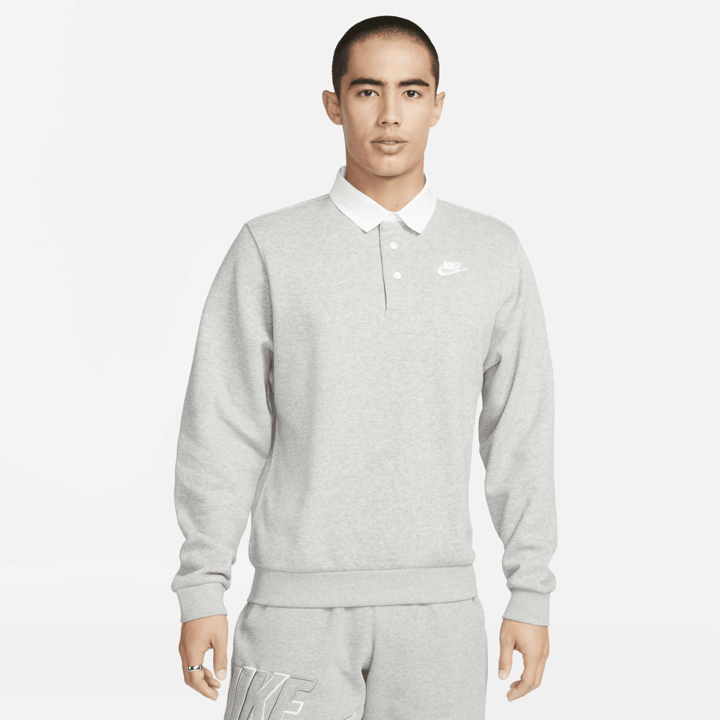 【ナイキ(NIKE)公式ストア】ナイキ クラブ フリース メンズ ブラッシュドバック ロングスリーブ ポロ DX0538-063 グレー 【ナイキ(NIKE)公式ストア】ナイキ クラブ フリース メンズ ブラッシュドバック ロングスリーブ ポロ DX0538-063 グレー