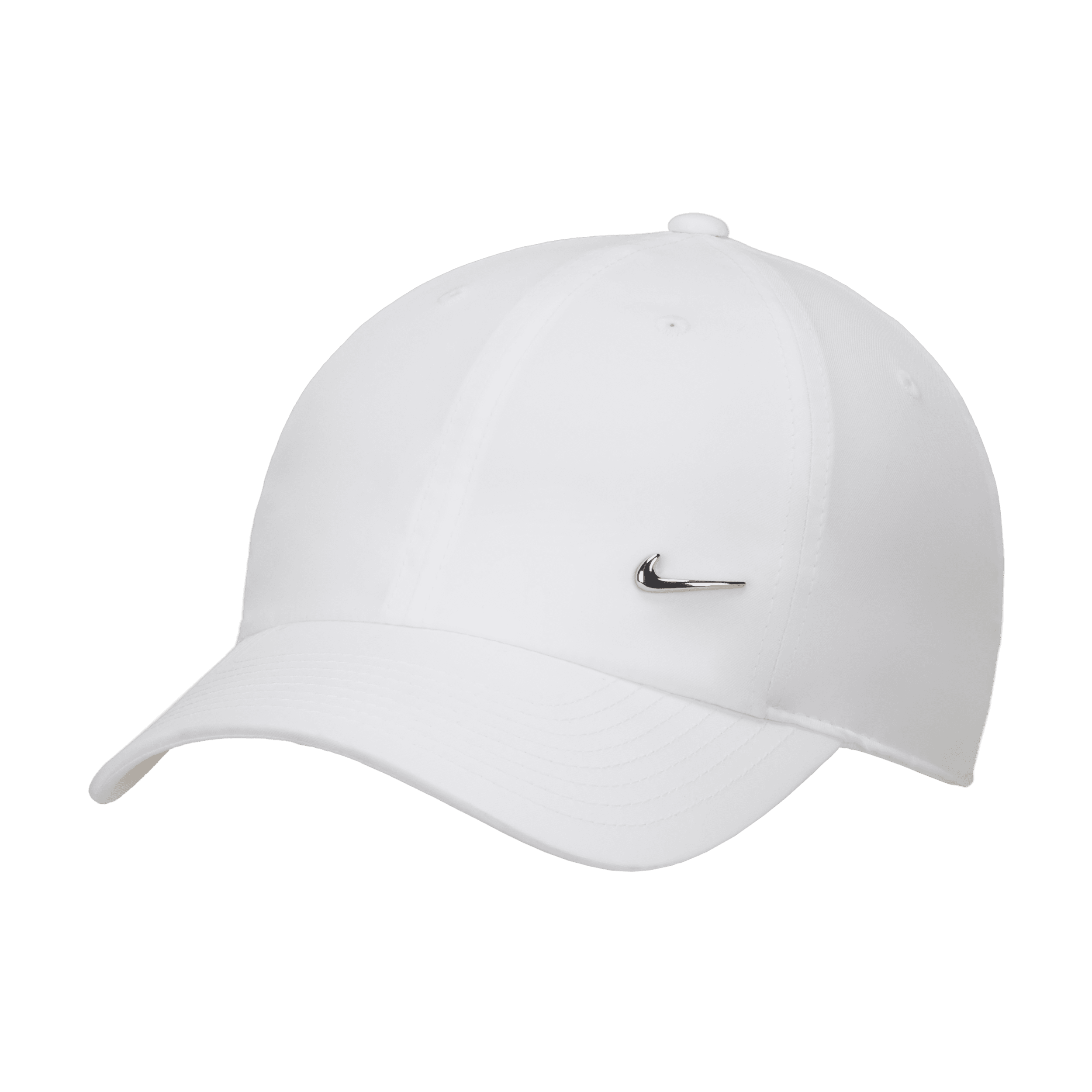 Nike Dri-FIT Club Gorra sin estructura con logotipo Swoosh metálico - Blanco