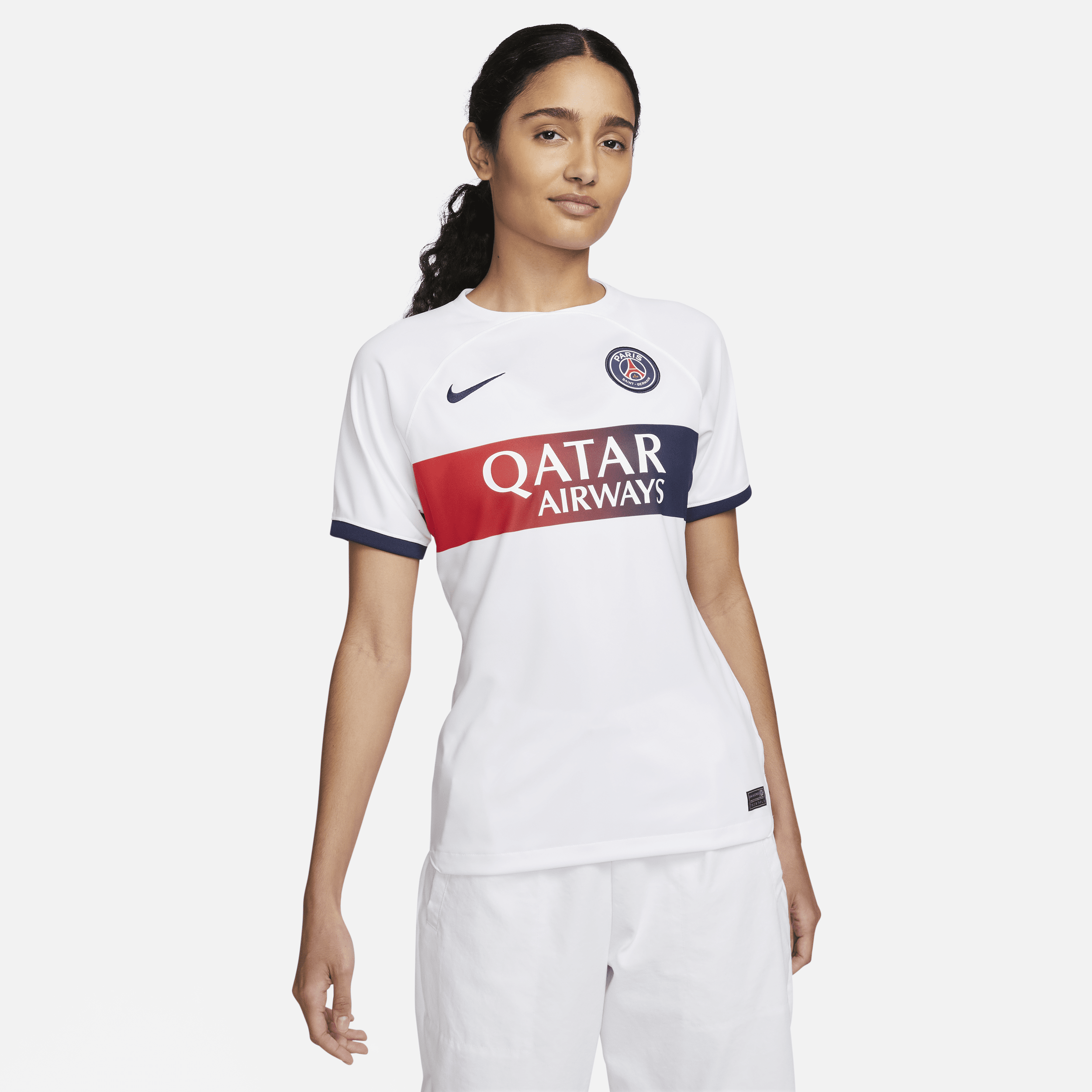 Segunda equipación Stadium París Saint-Germain 2023/24 Camiseta de fútbol Nike Dri-FIT - Mujer - Blanco