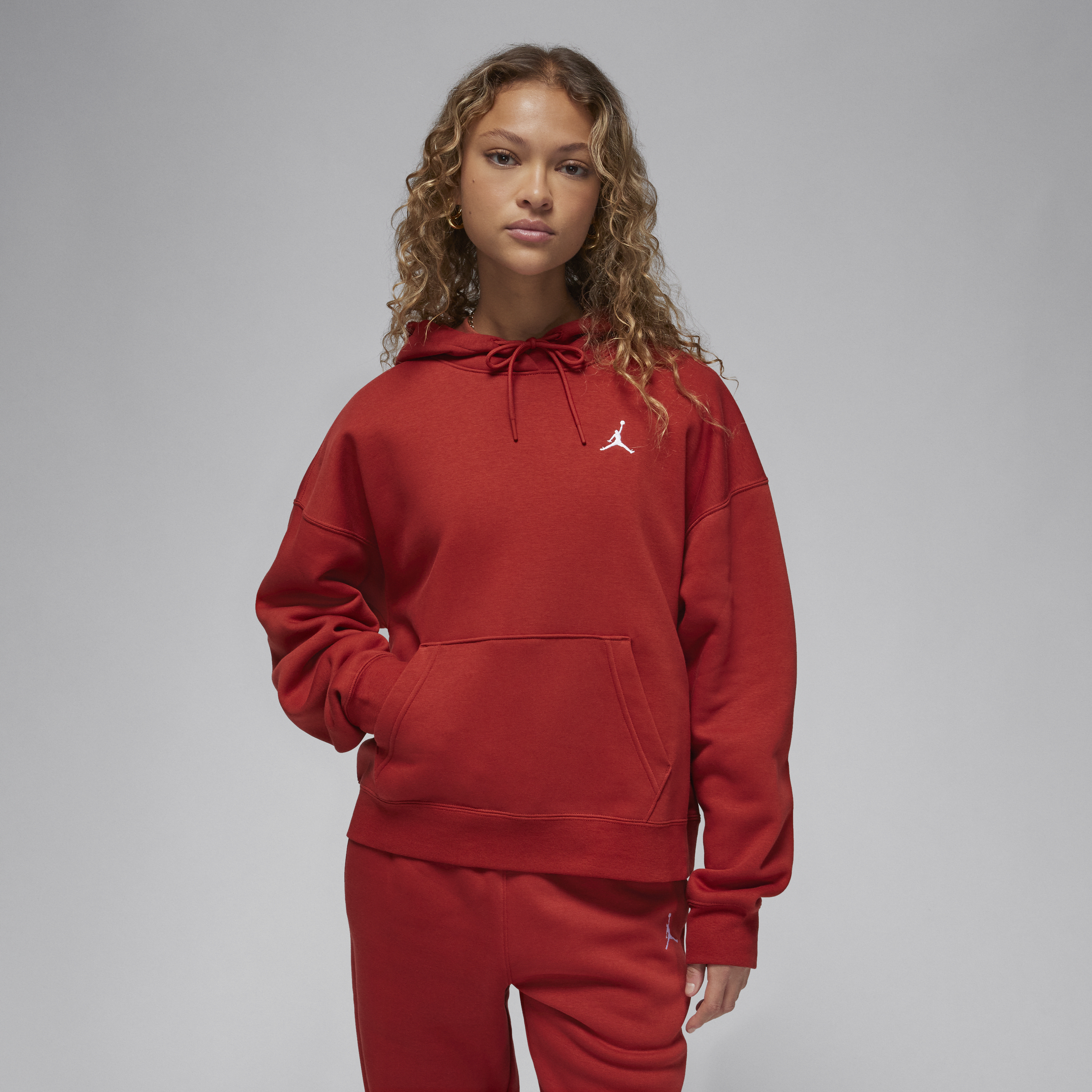 Jordan Brooklyn Fleece Sudadera con capucha - Mujer - Rojo