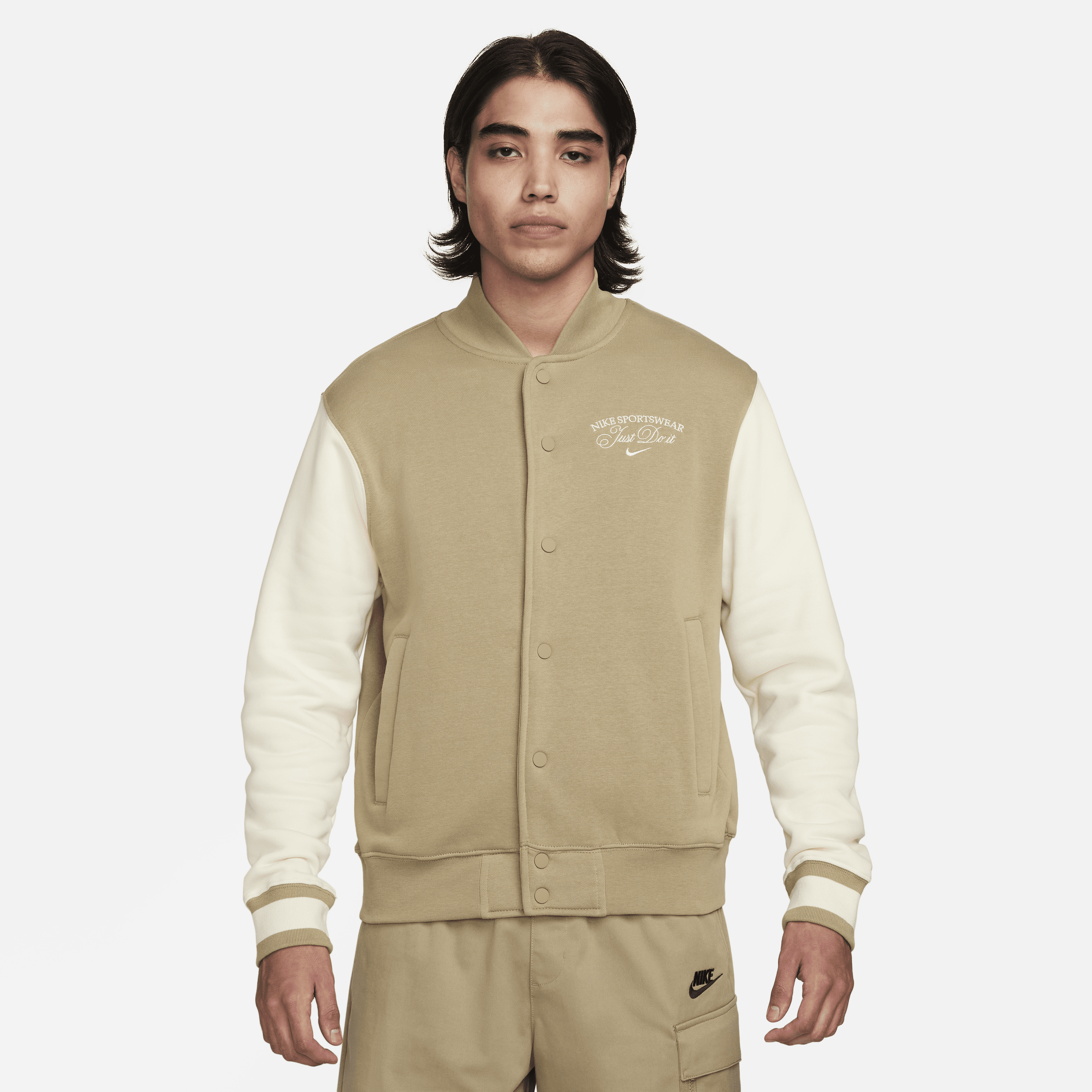 Nike Sportswear Varsity-jakke i fleece til mænd - brun