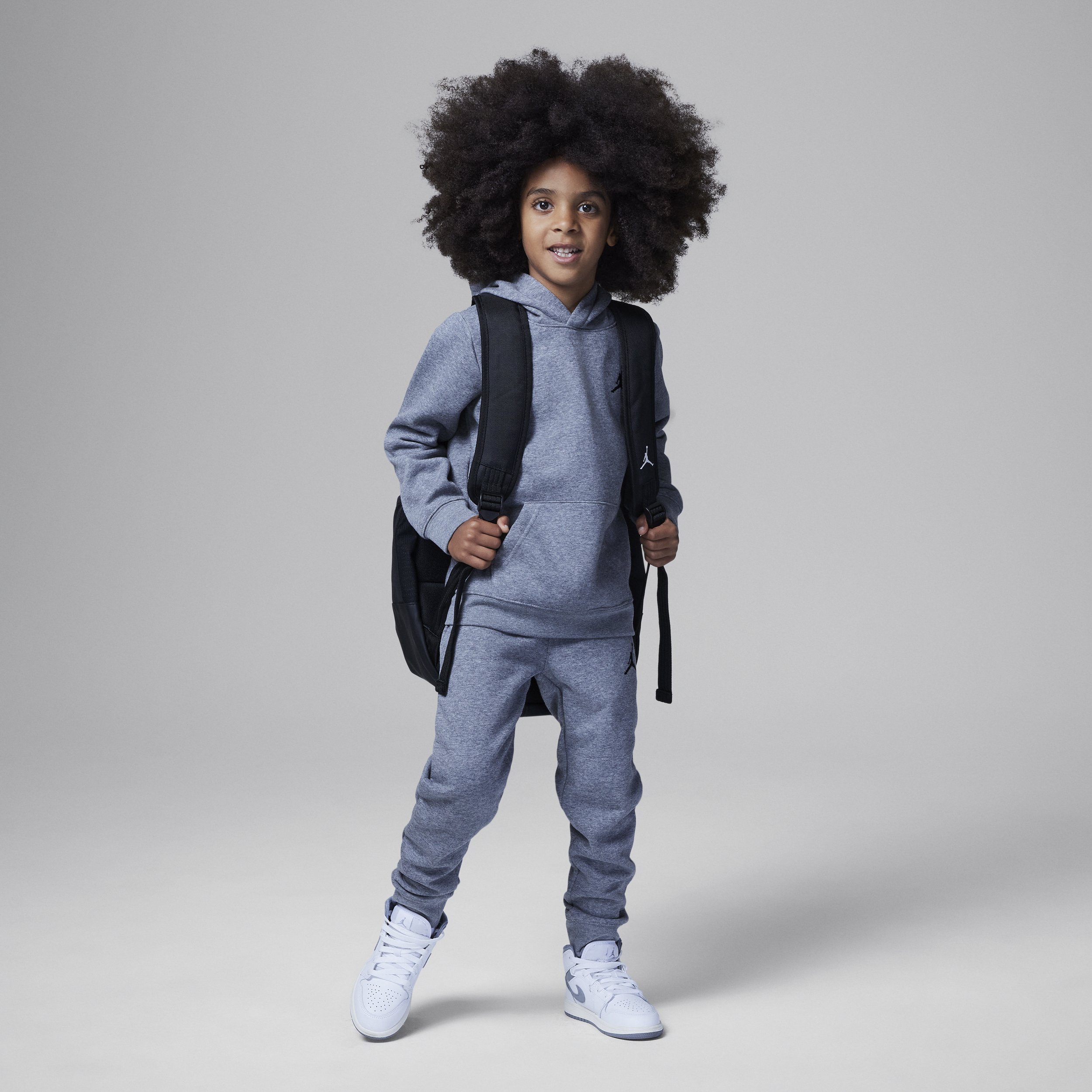 Nike Todelt Jordan MJ Essentials-pullover-hættetrøje-sæt i fleece til mindre børn - grå