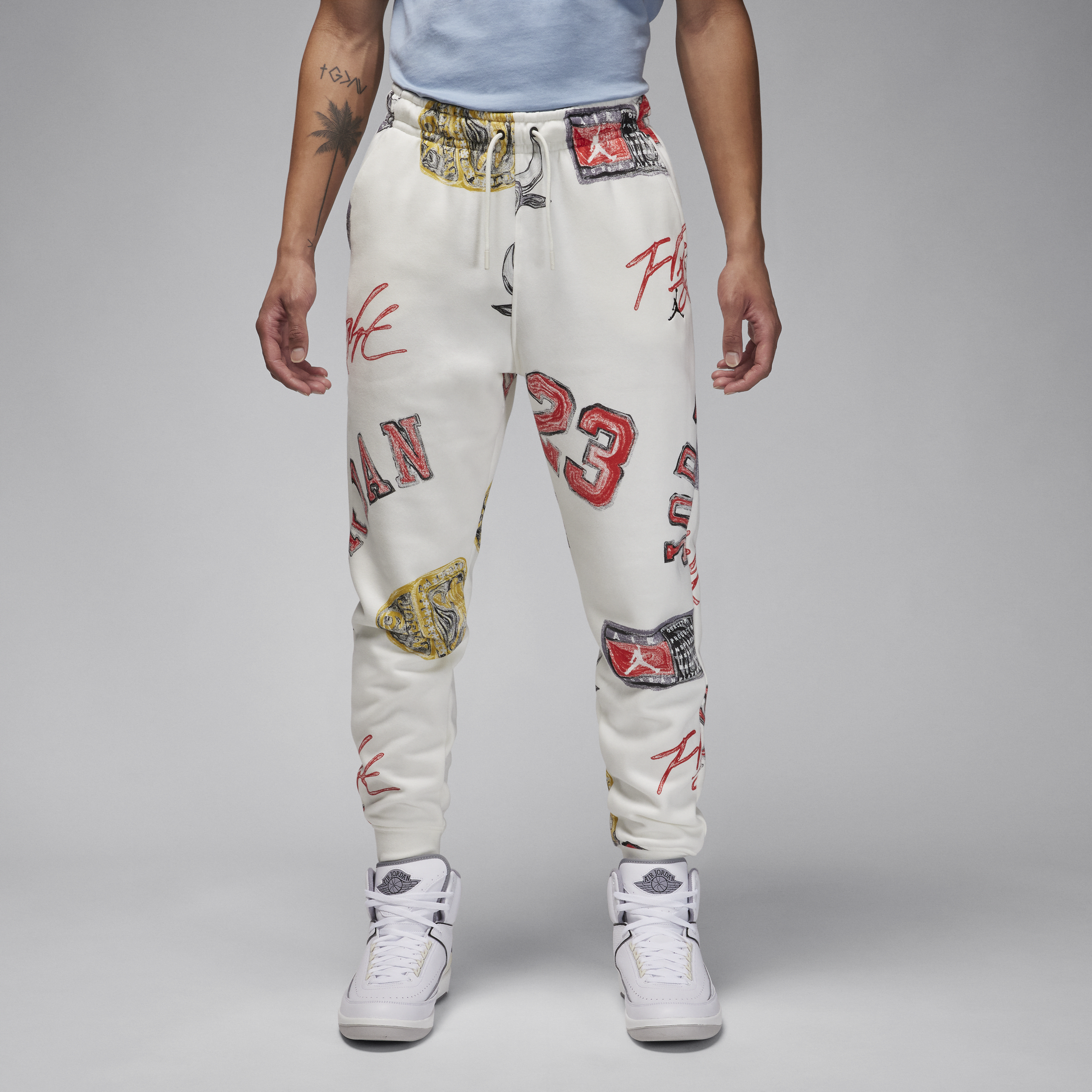 Jordan Brooklyn Fleece-sweatpants til mænd - hvid