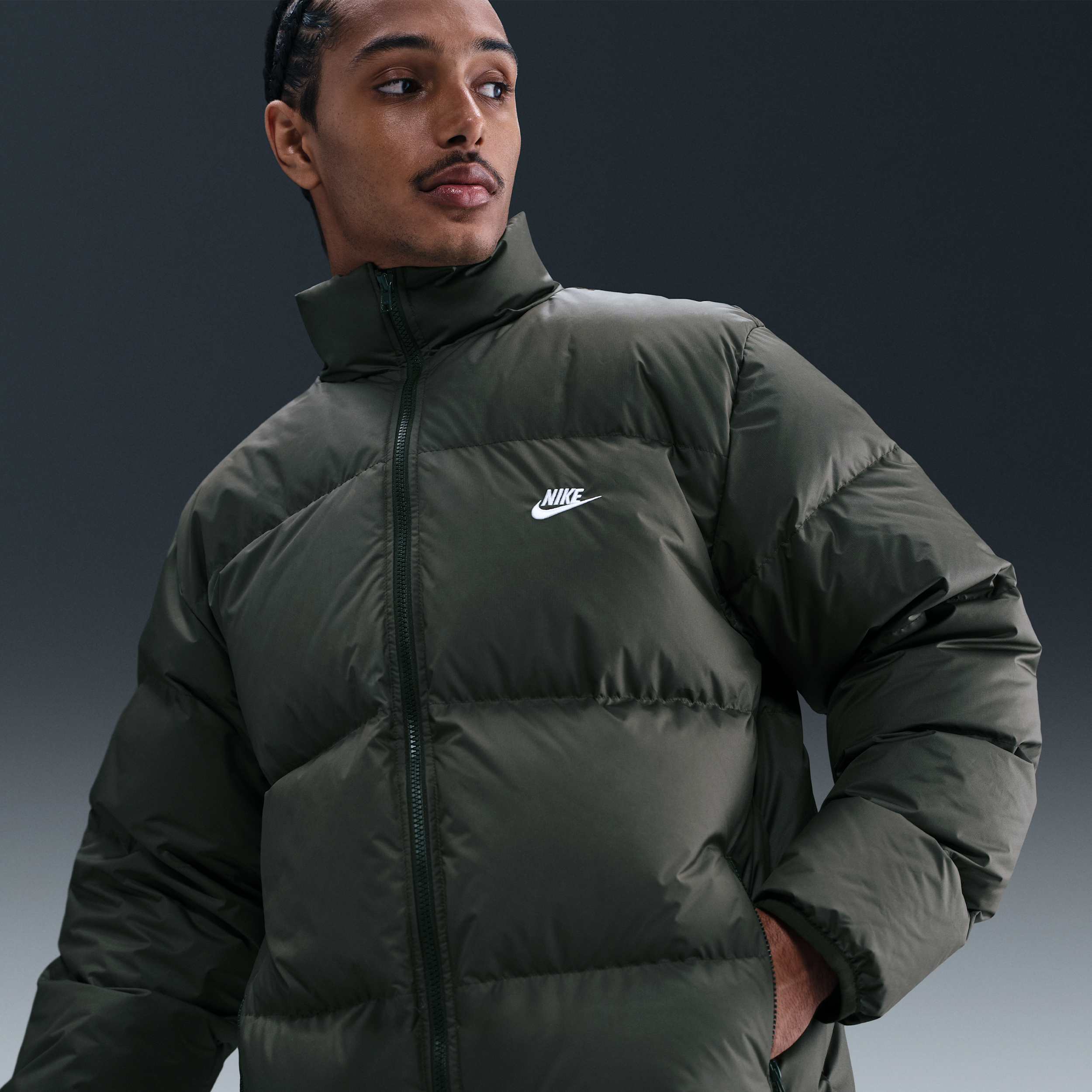 Giacca puffer in piumino Therma-FIT Nike Club – Uomo - Verde