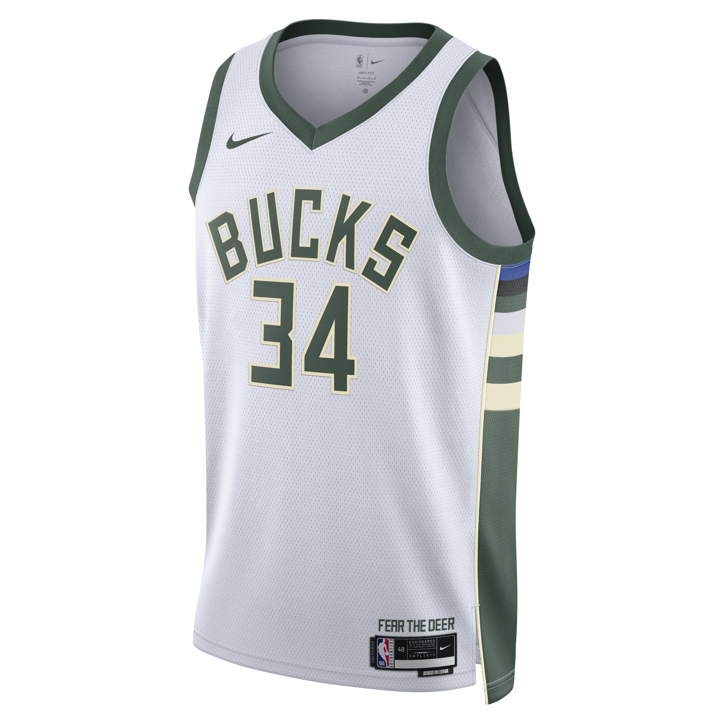 Milwaukee Bucks Association Edition 2022/23 Nike Dri-FIT Swingman NBA-jersey voor heren - Wit