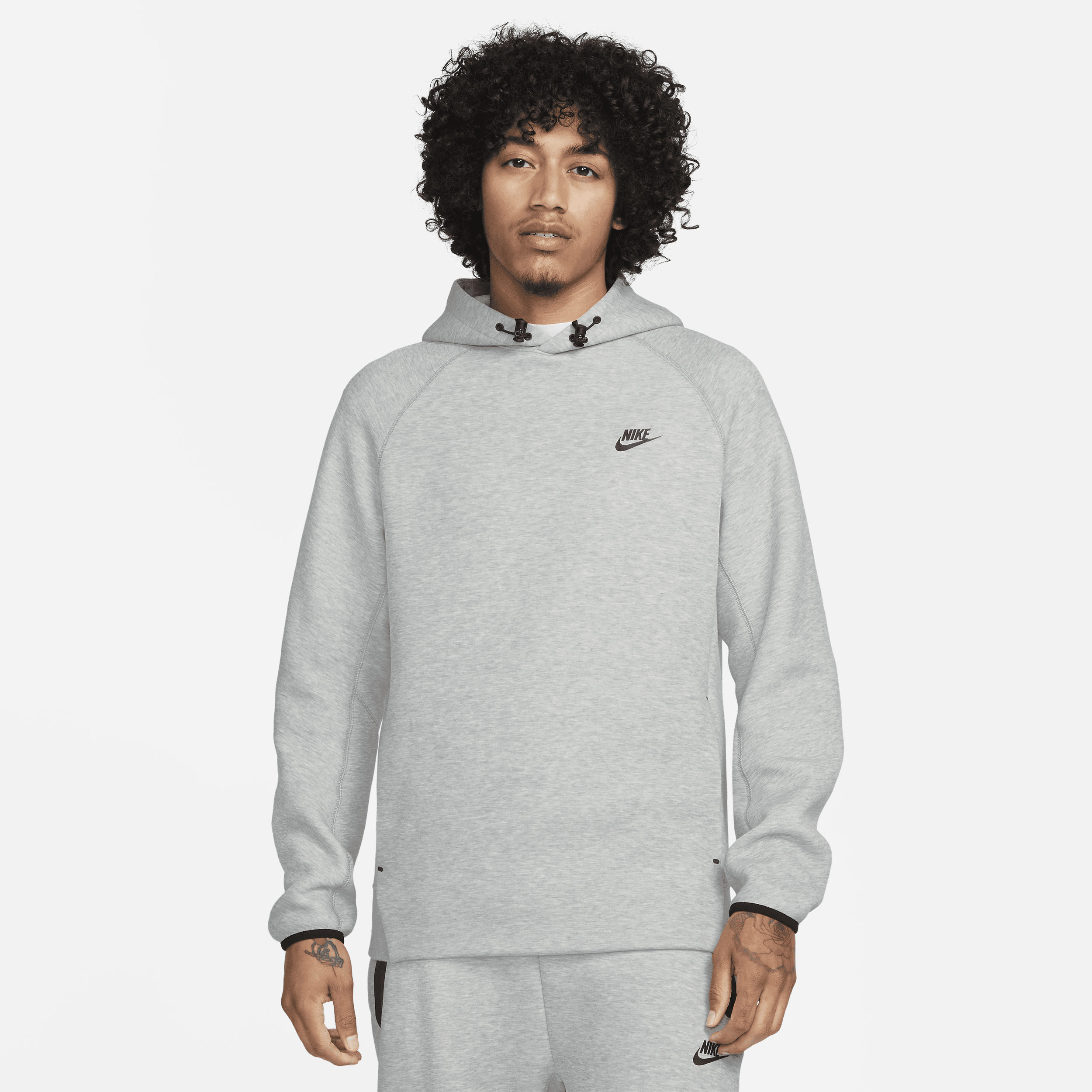 Felpa pullover con cappuccio Nike Sportswear Tech Fleece - Uomo - Grigio