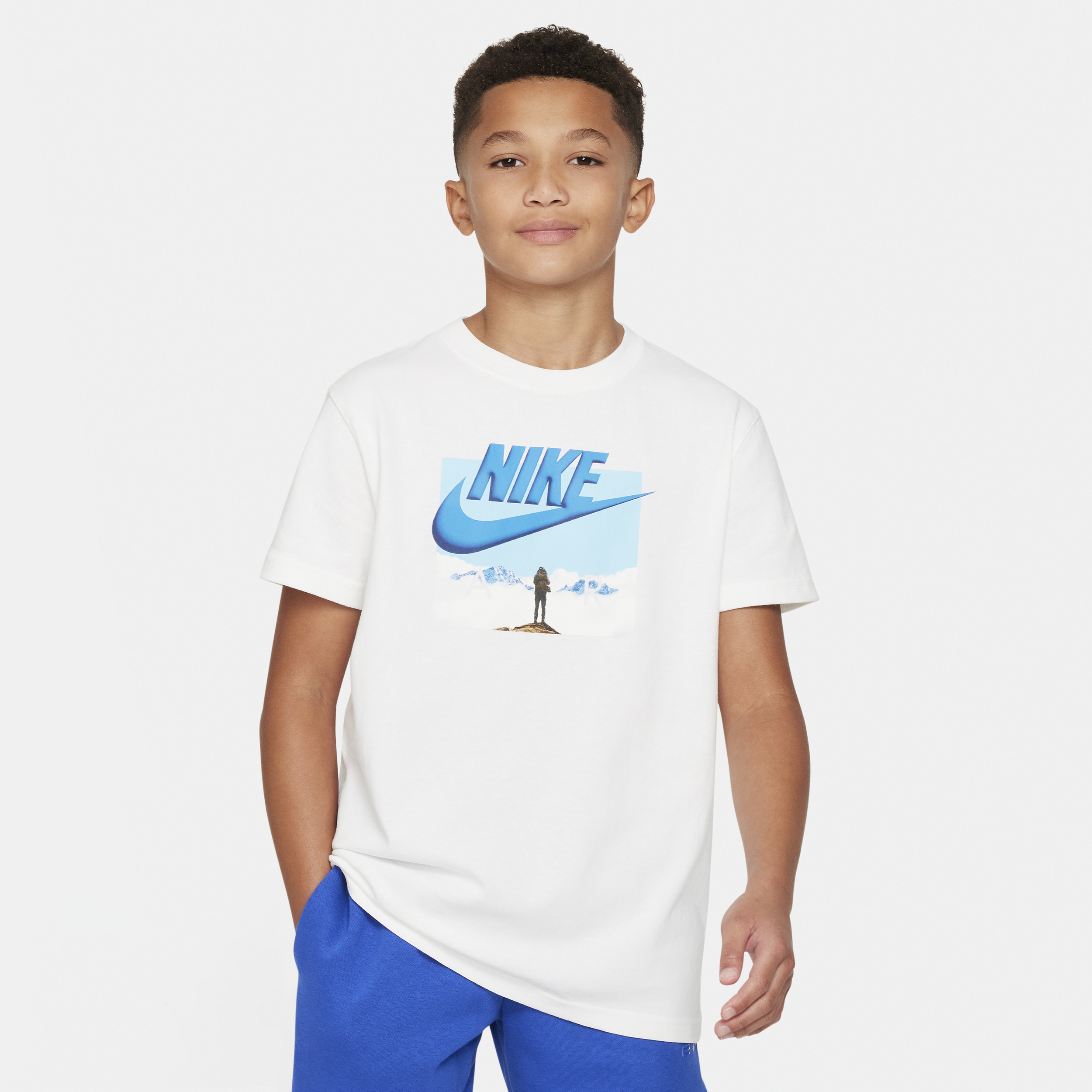 Nike Sportswear-T-shirt til større børn - hvid