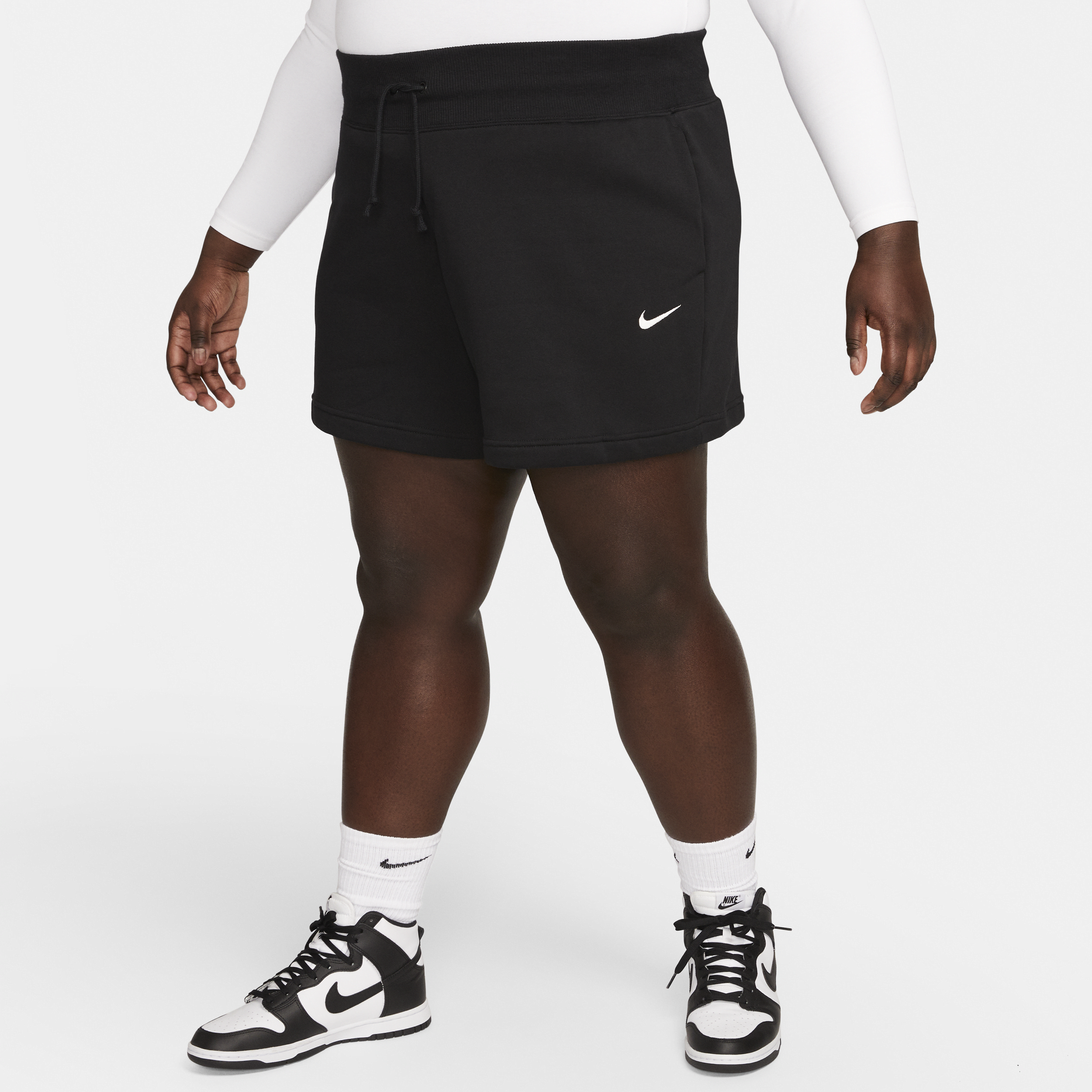 Shorts dal fit ampio a vita alta Nike Sportswear Phoenix Fleece – Donna - Nero