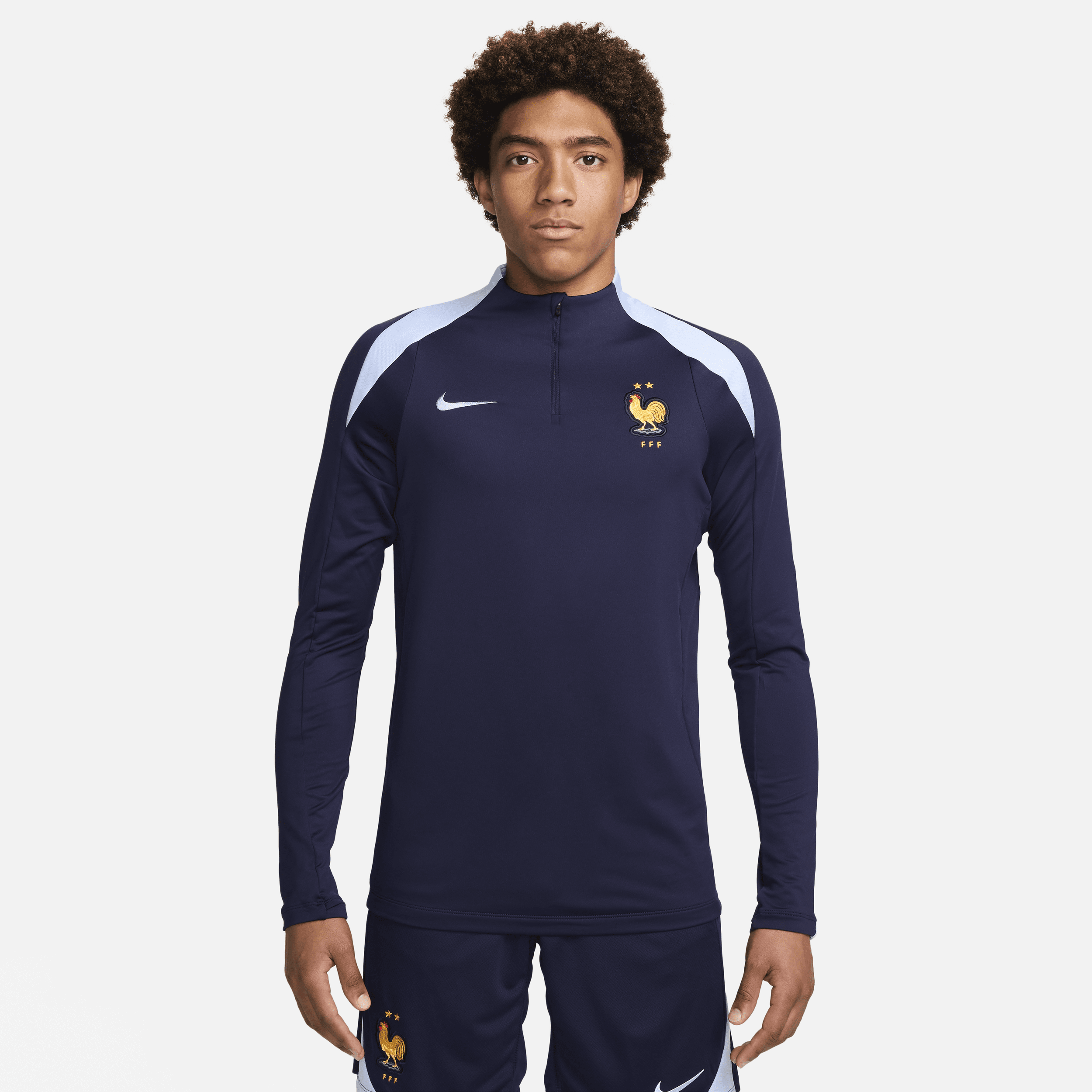 FFF Strike Nike Dri-FIT-fodboldtræningstrøje til mænd - blå