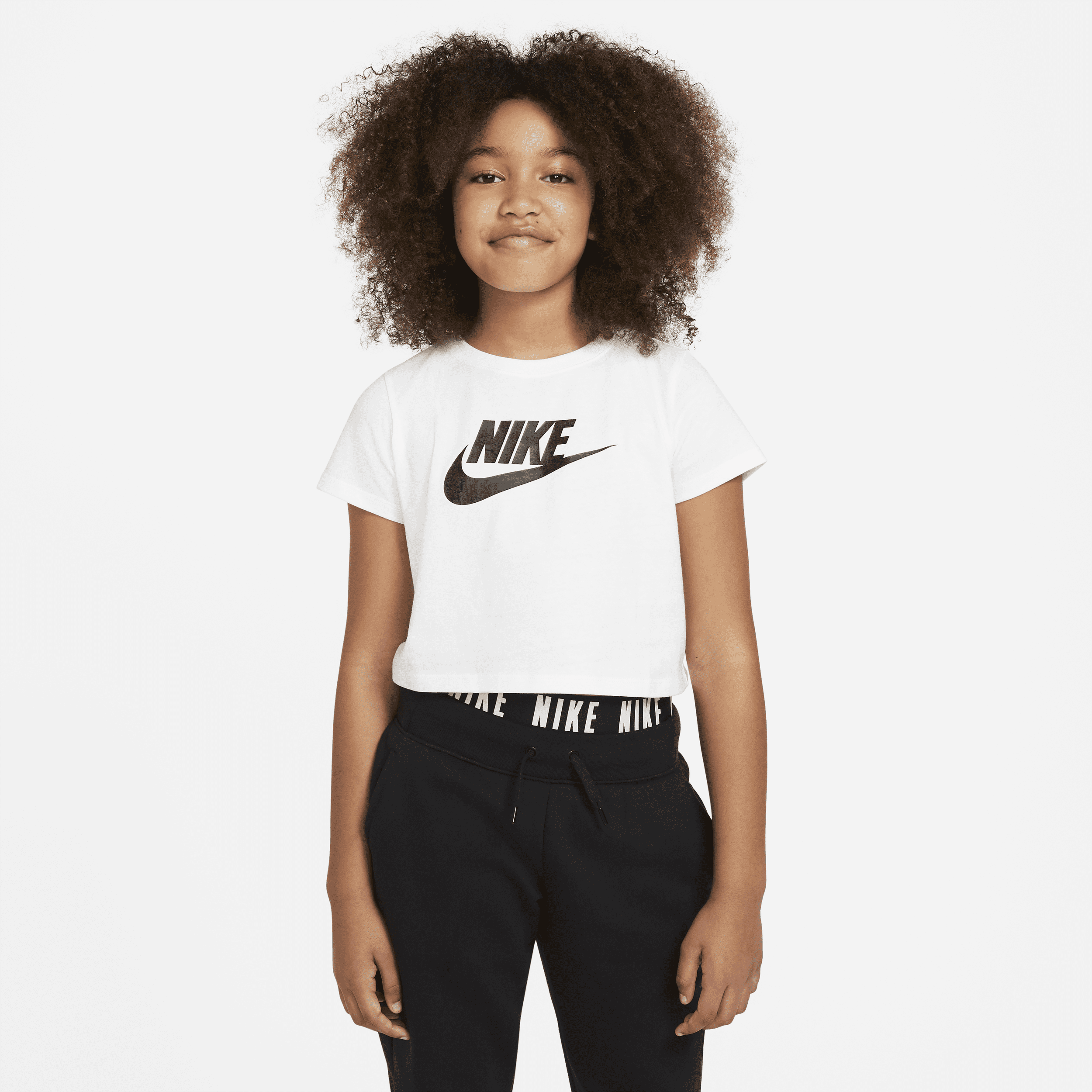 Nike Sportswear Cropped-T-shirt til større børn (piger) - hvid