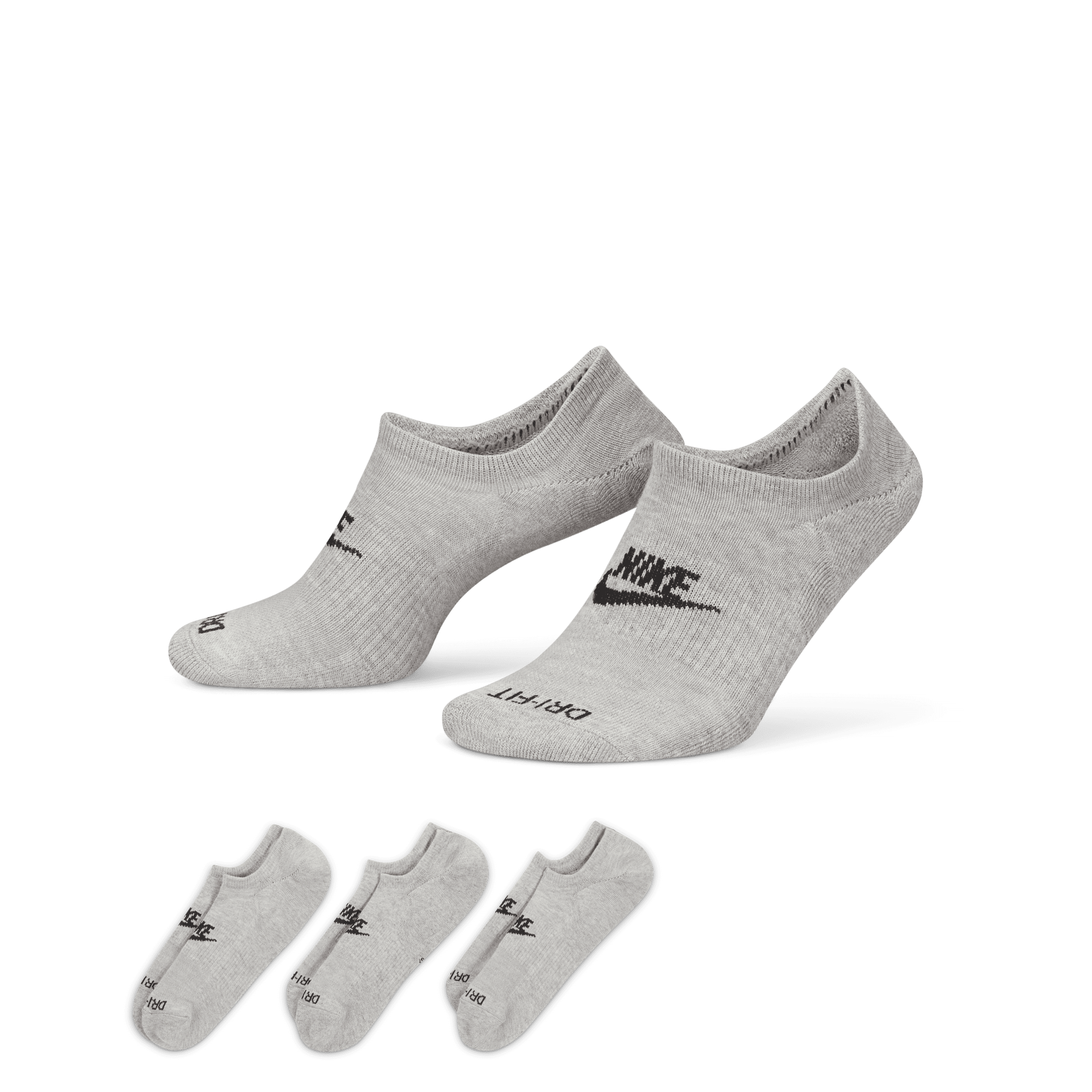 Everyday Plus Cushioned Nike Footie Calcetines - Gris