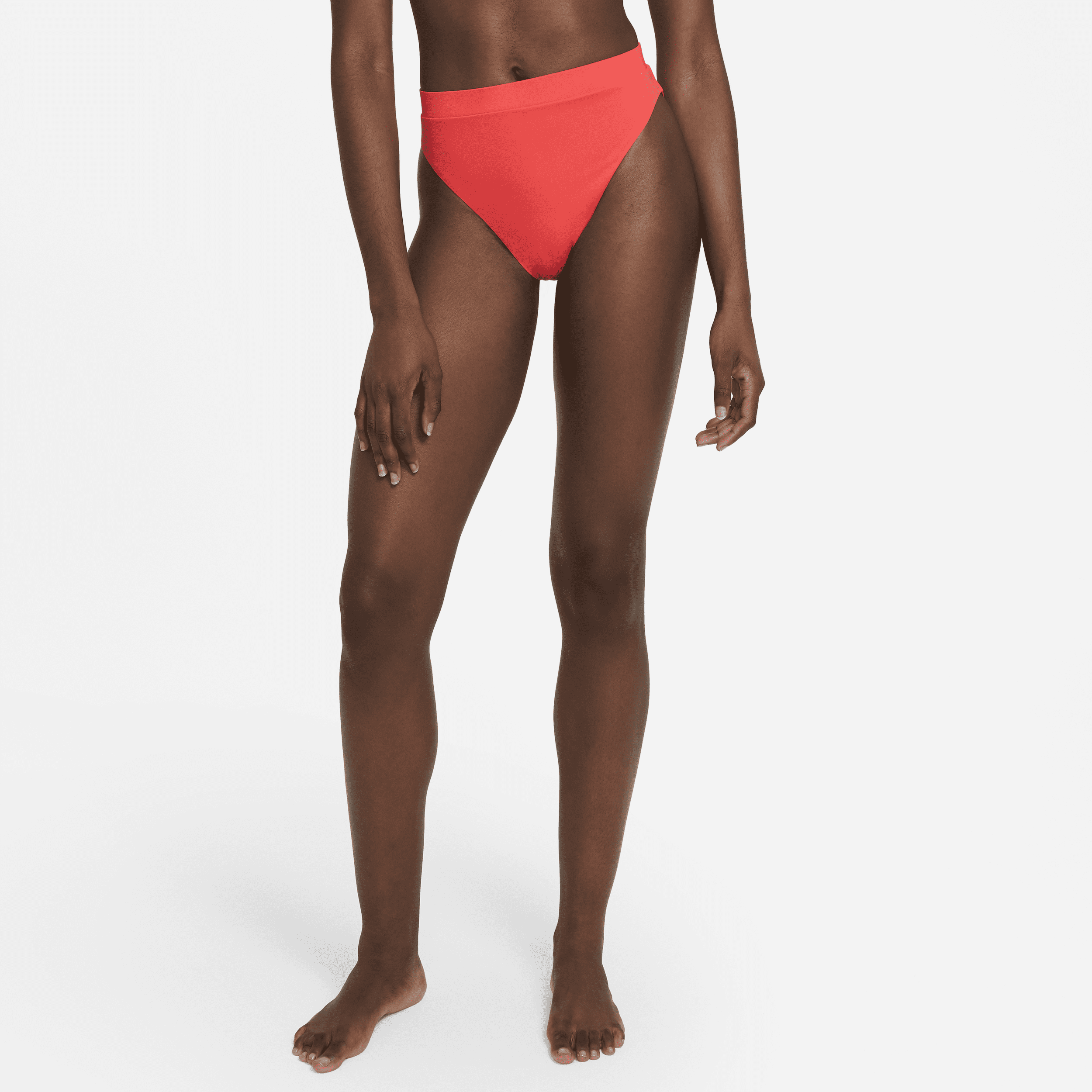 Nike Essential Parte de debajo de natación de talle alto - Mujer - Rojo