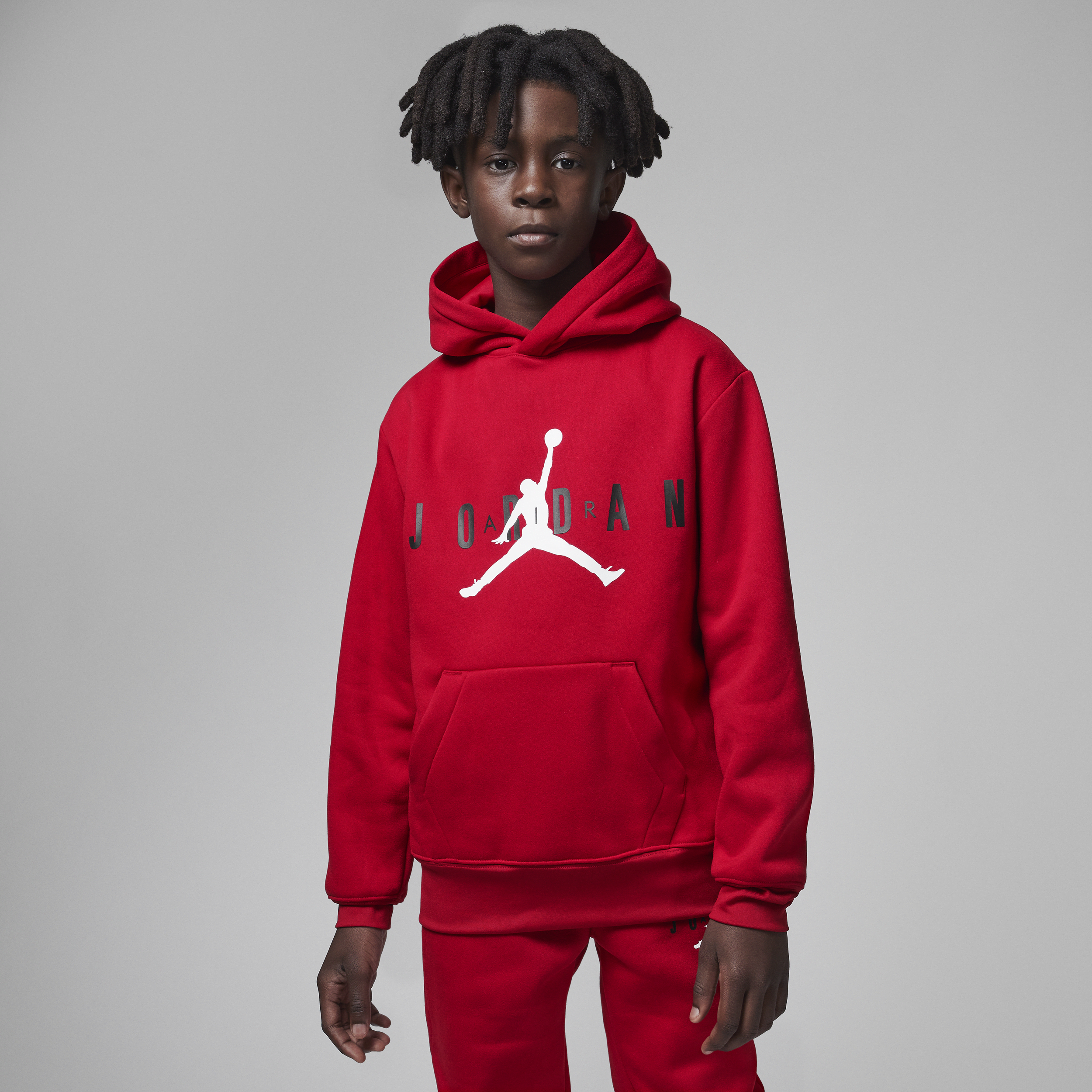Jordan pullover-hættetrøje til større børn - rød