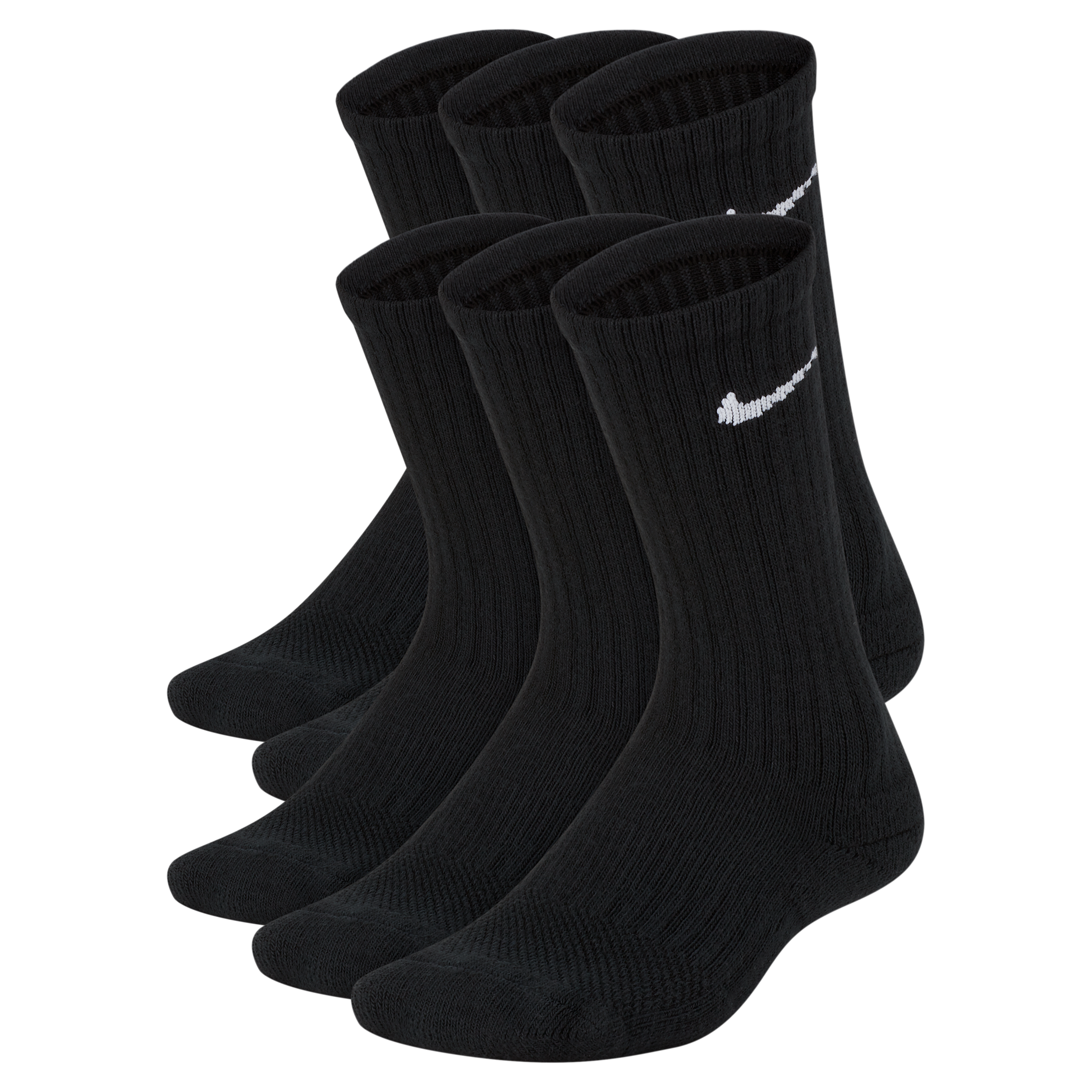 【ナイキ(NIKE)公式ストア】ナイキ エブリデイ キッズ クッションド クルー ソックス (6足) SX6910-010 ブラック 【ナイキ(NIKE)公式ストア】ナイキ エブリデイ キッズ クッションド クルー ソックス (6足) SX6910-010 ブラック