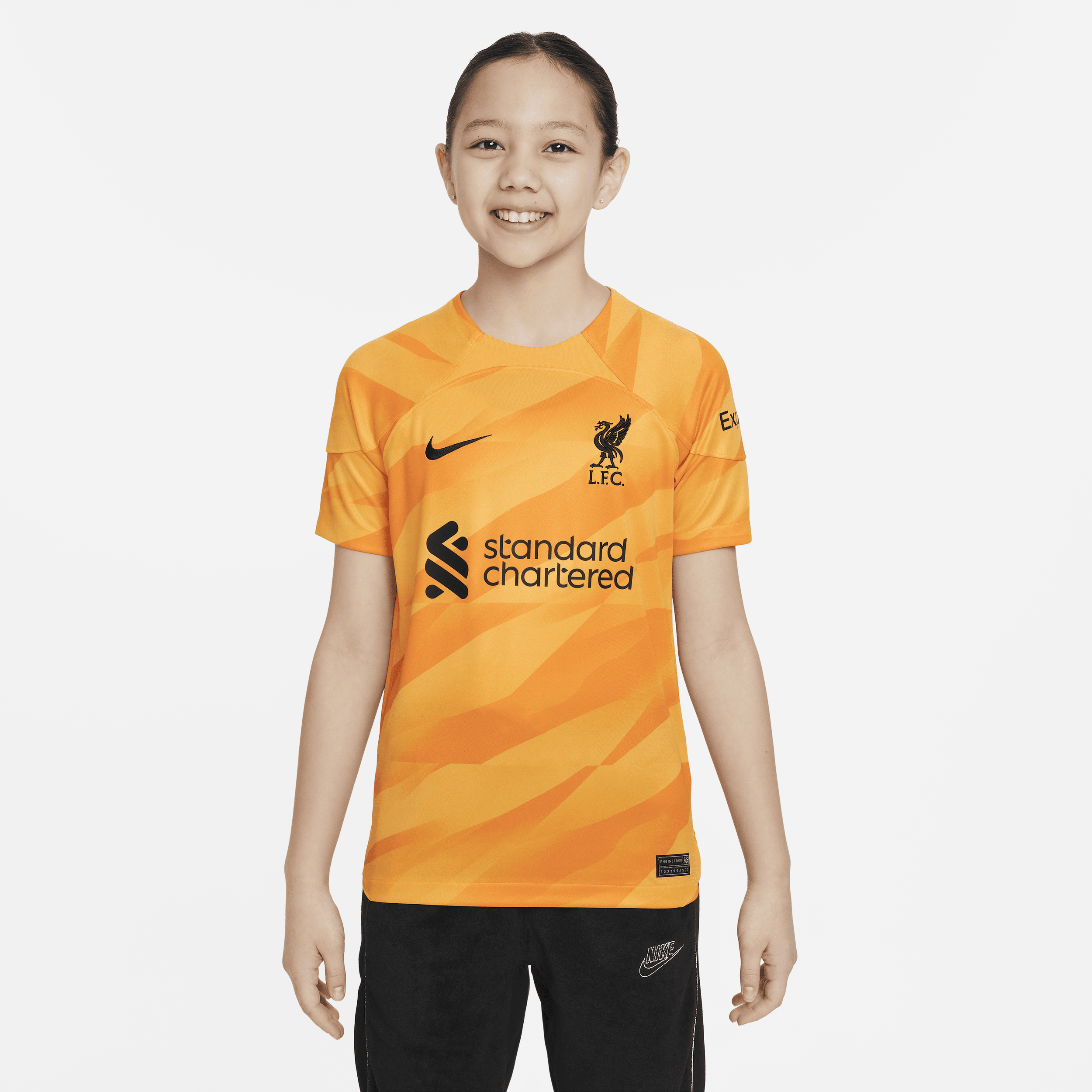 Kortærmet Liverpool FC 2023/24 Stadium Goalkeeper Nike Dri-FIT-fodboldtrøje til større børn - gul