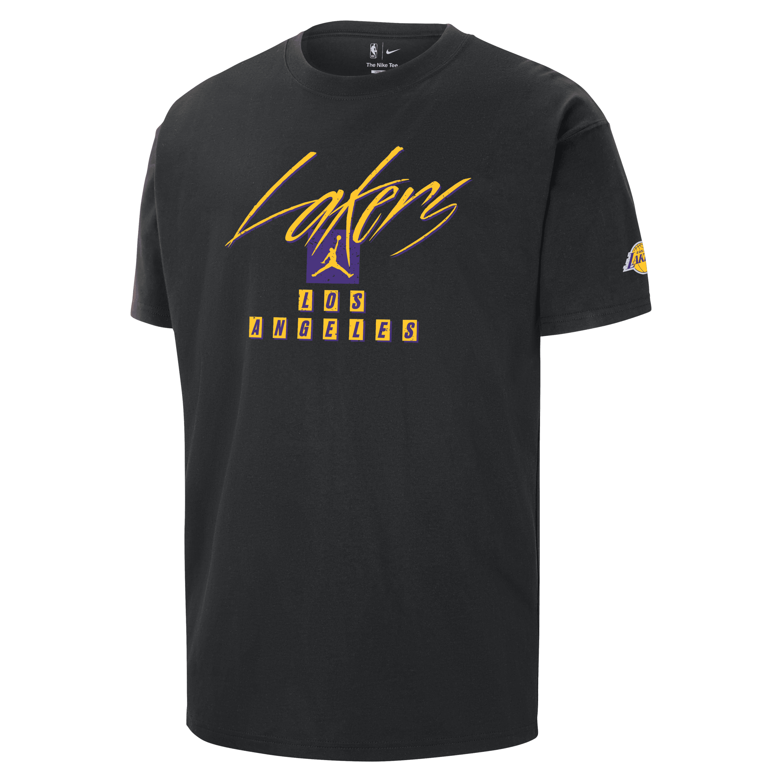 Nike T-shirt Los Angeles Lakers Courtside Statement Edition Jordan Max90 NBA – Uomo - Nero
