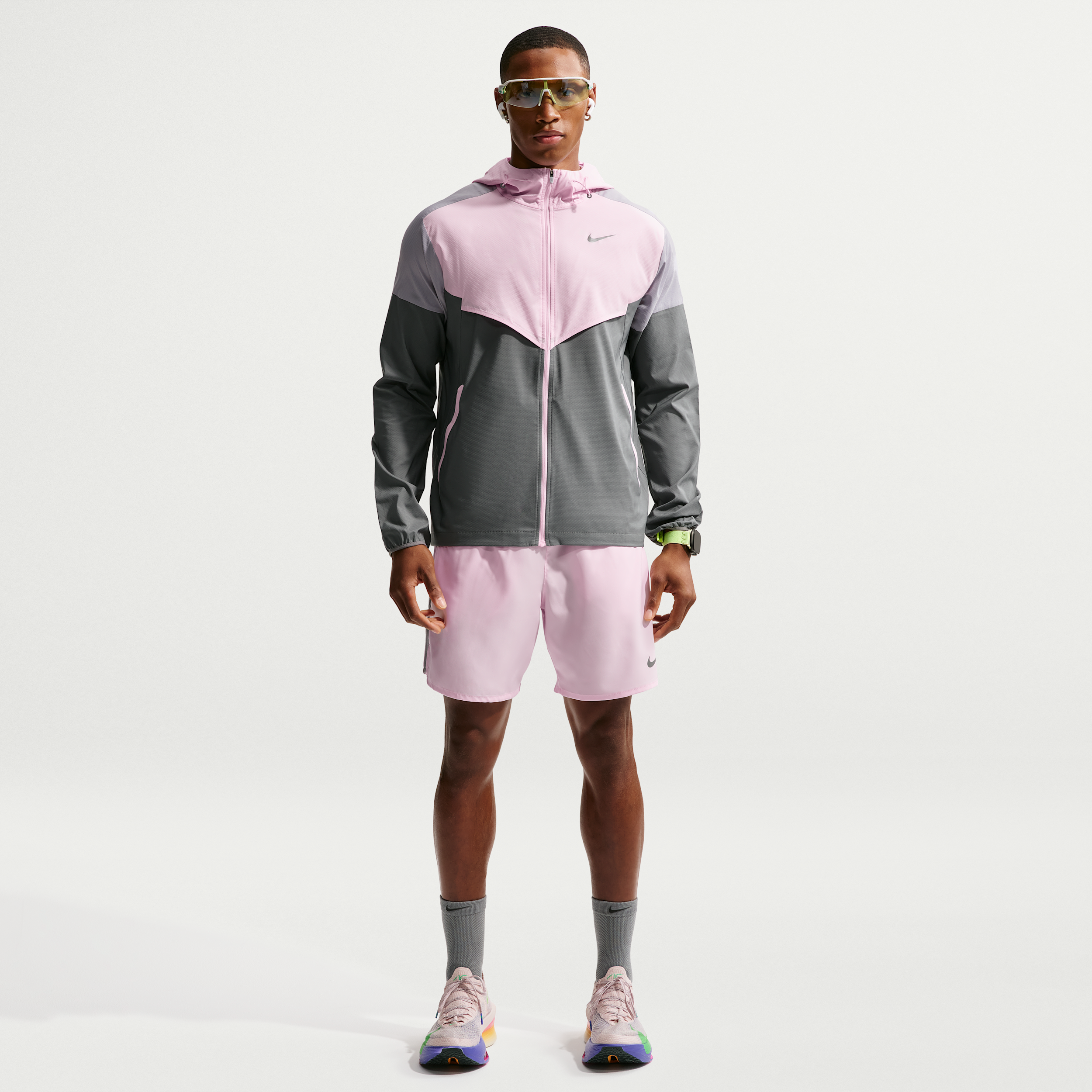 ギ*ん様 CHALLENGER FIRE SHORTS（Lt PINK/WHIT Nike Challenger Men's Dri-FIT 18cm (approx.) Brief-Lined Running