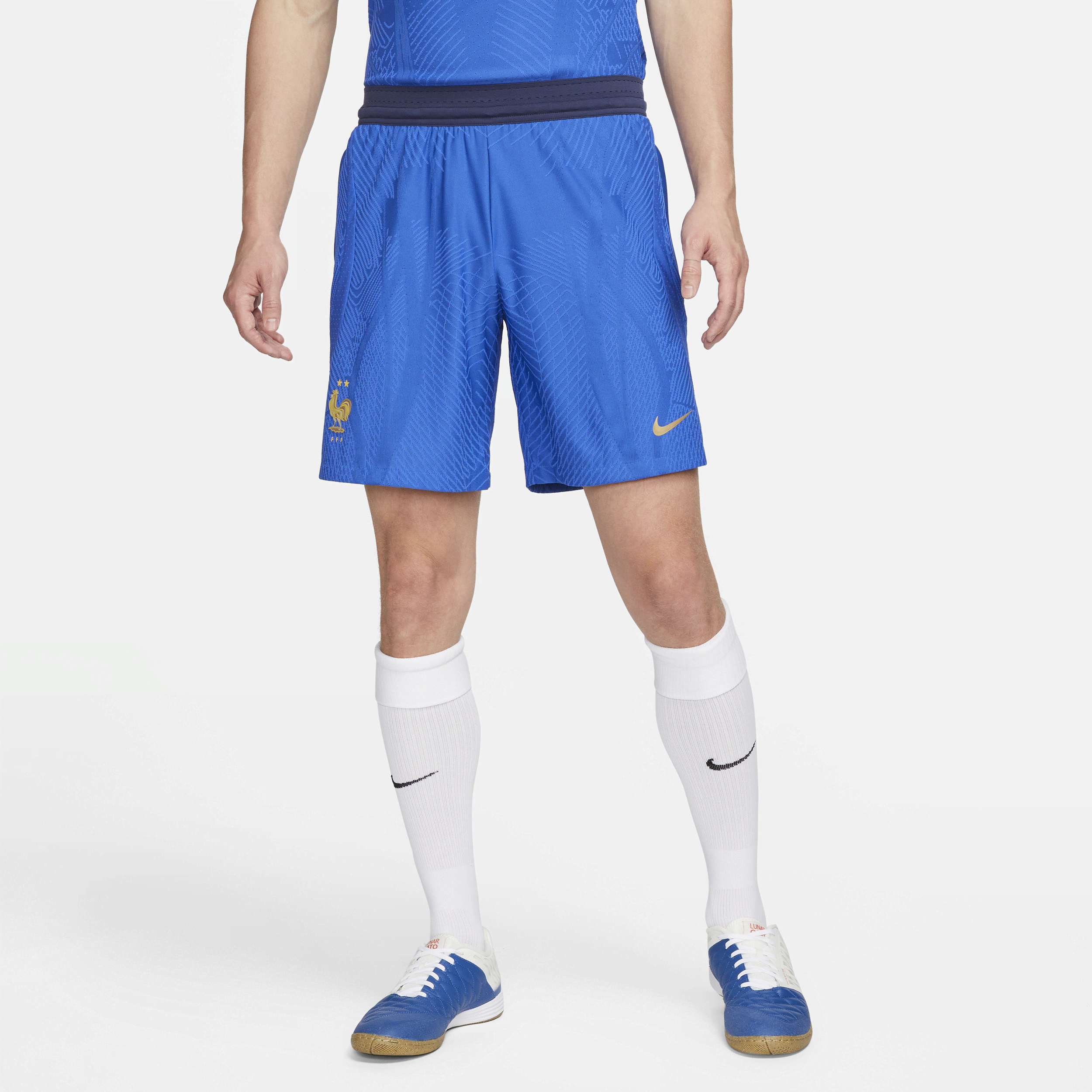 Maskinstrikkede FFF Strike Elite Nike Dri-FIT ADV-fodboldshorts til mænd - blå
