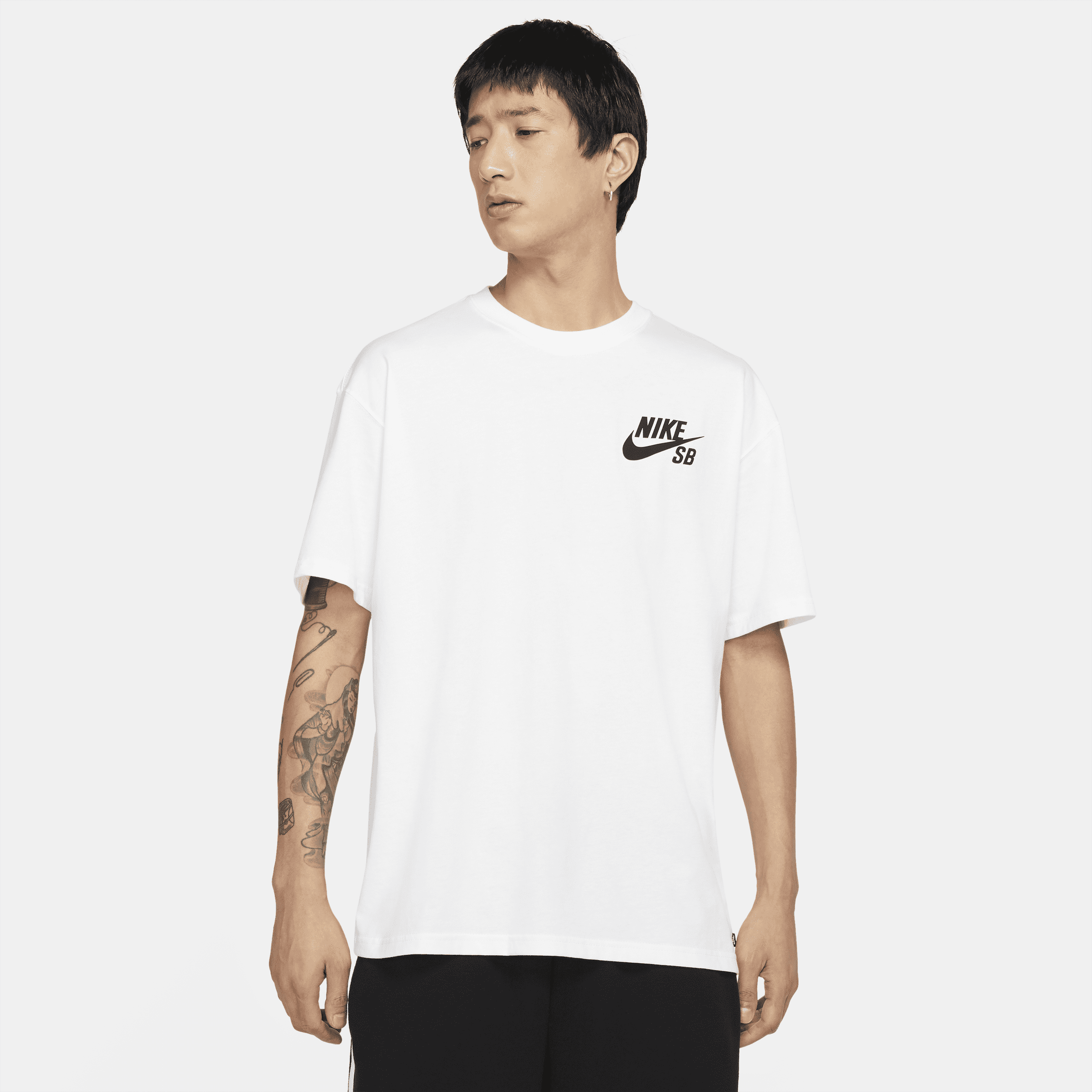T-shirt da skateboard con logo Nike SB - Bianco